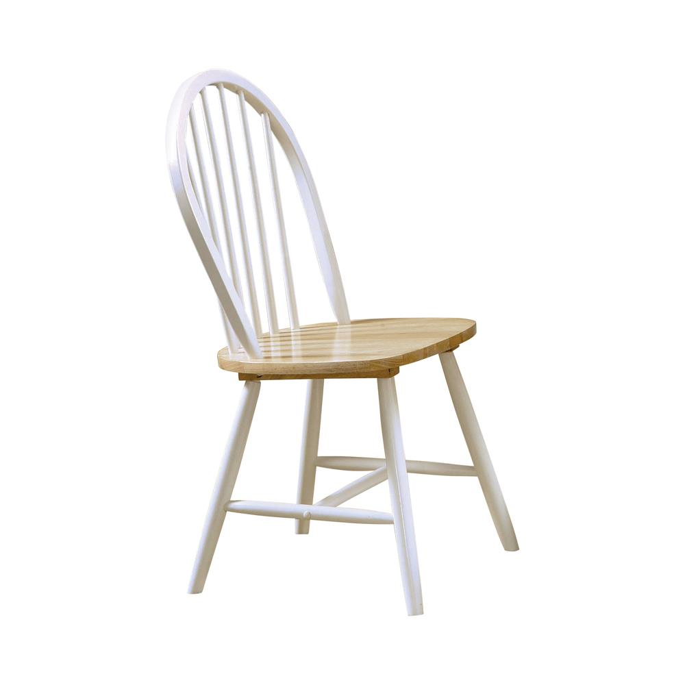 Cinder Natural Brown/White Windsor Side Chairs, Set of 4 - 4129 - Bien Home Furniture & Electronics