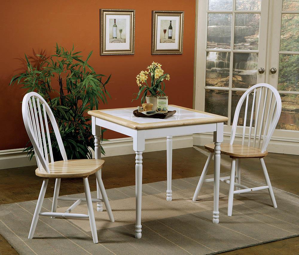 Cinder Natural Brown/White Windsor Side Chairs, Set of 4 - 4129 - Bien Home Furniture &amp; Electronics