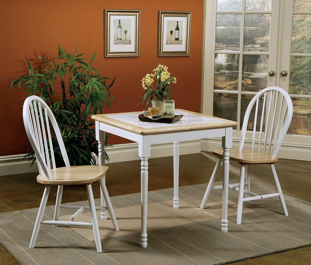 Cinder Natural Brown/White Windsor Side Chairs, Set of 4 - 4129 - Bien Home Furniture & Electronics