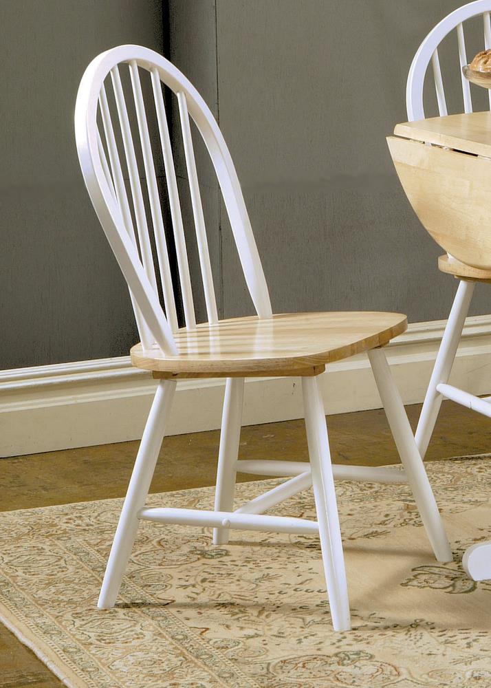 Cinder Natural Brown/White Windsor Side Chairs, Set of 4 - 4129 - Bien Home Furniture &amp; Electronics