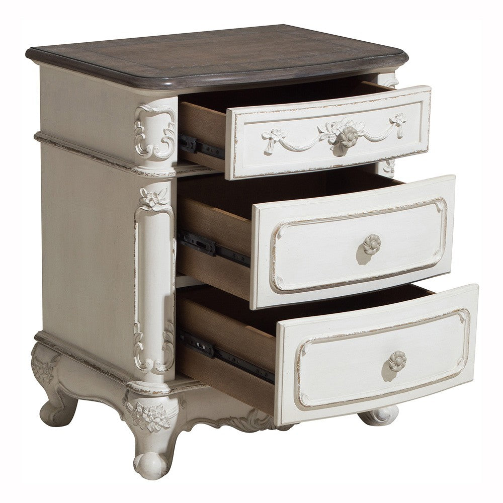 Cinderella Antique White Poster Youth Bedroom Set - SET | 1386NW-5 | 1386NW-6 | 1386NW-4 | 1386FNW-1 | 1386FNW-2 | 1386FNW-3 - Bien Home Furniture &amp; Electronics