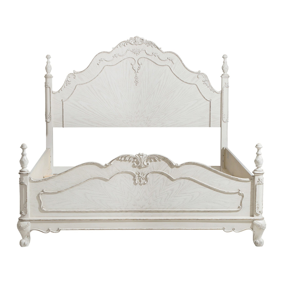 Cinderella Antique White Queen Bed - SET | 1386NW-1 | 1386NW-2 | 1386NW-3 - Bien Home Furniture &amp; Electronics