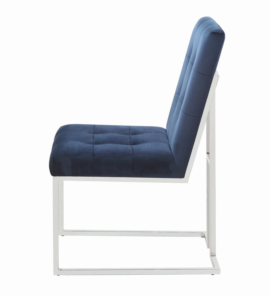 Cisco Ink Blue/Chrome Upholstered Dining Chairs, Set of 2 - 192494 - Bien Home Furniture & Electronics