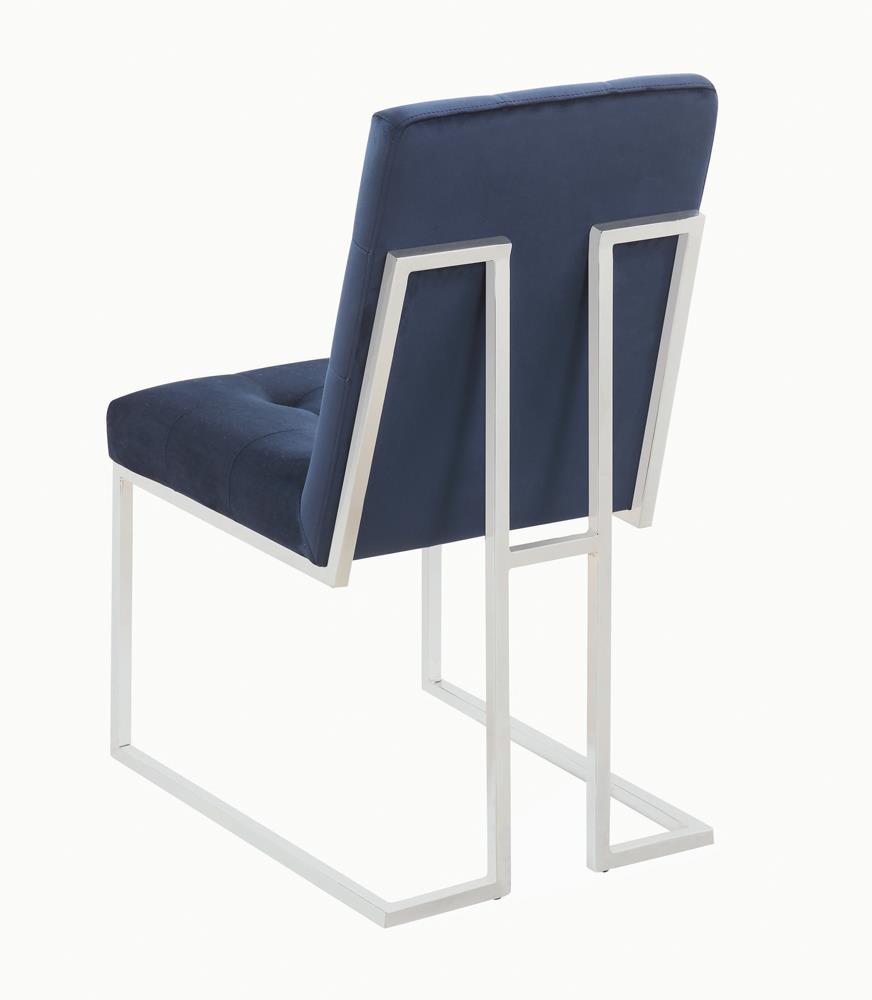 Cisco Ink Blue/Chrome Upholstered Dining Chairs, Set of 2 - 192494 - Bien Home Furniture & Electronics