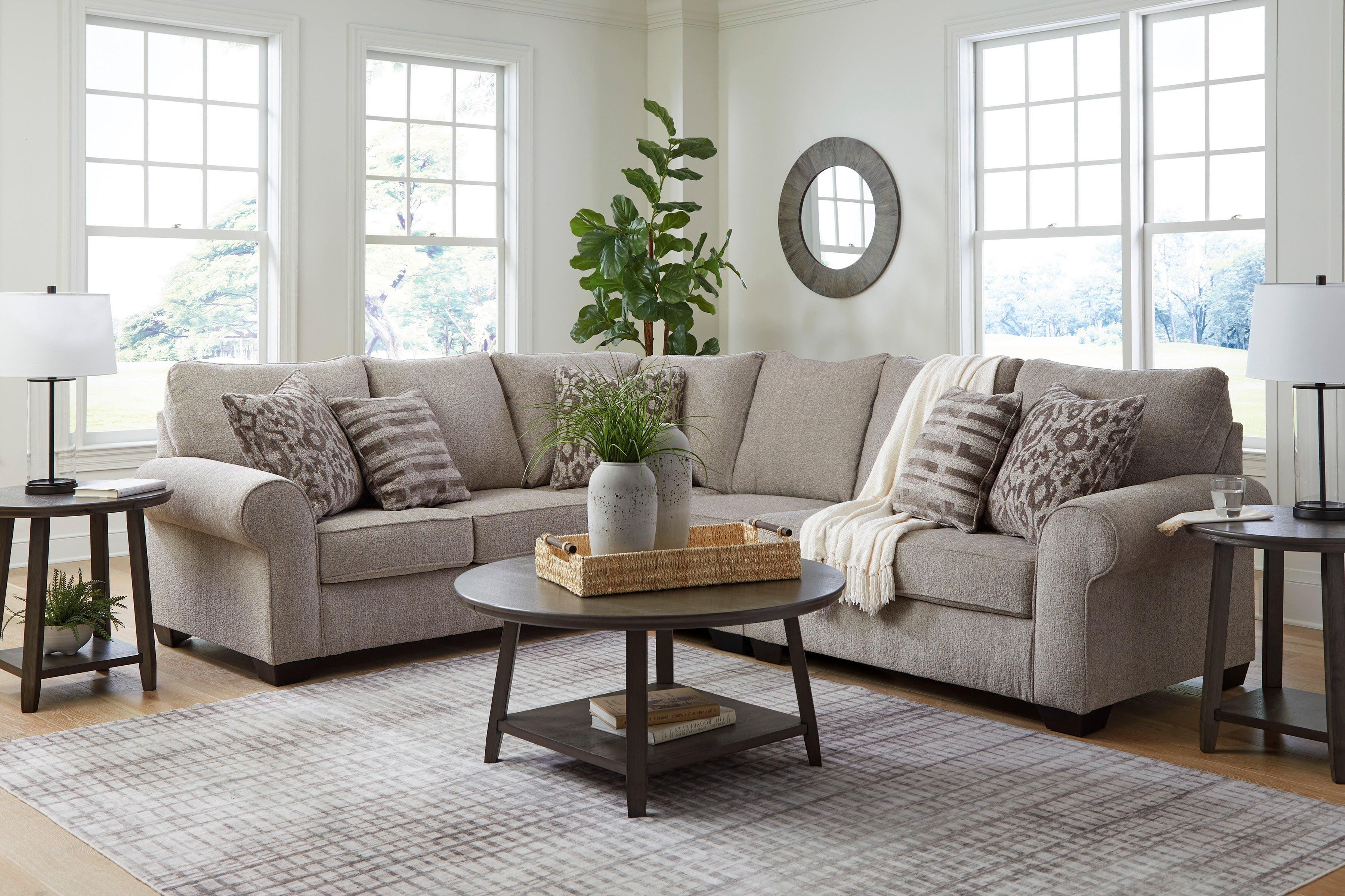 Claireah Umber 3-Piece LAF Sectional - SET | 9060348 | 9060356 | 9060346 - Bien Home Furniture & Electronics