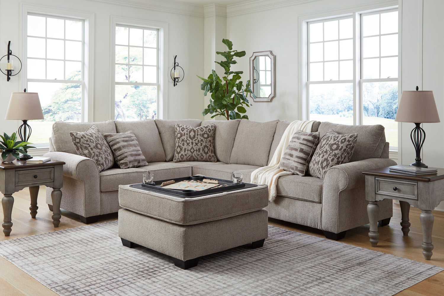 Claireah Umber 3-Piece LAF Sectional - SET | 9060348 | 9060356 | 9060346 - Bien Home Furniture & Electronics