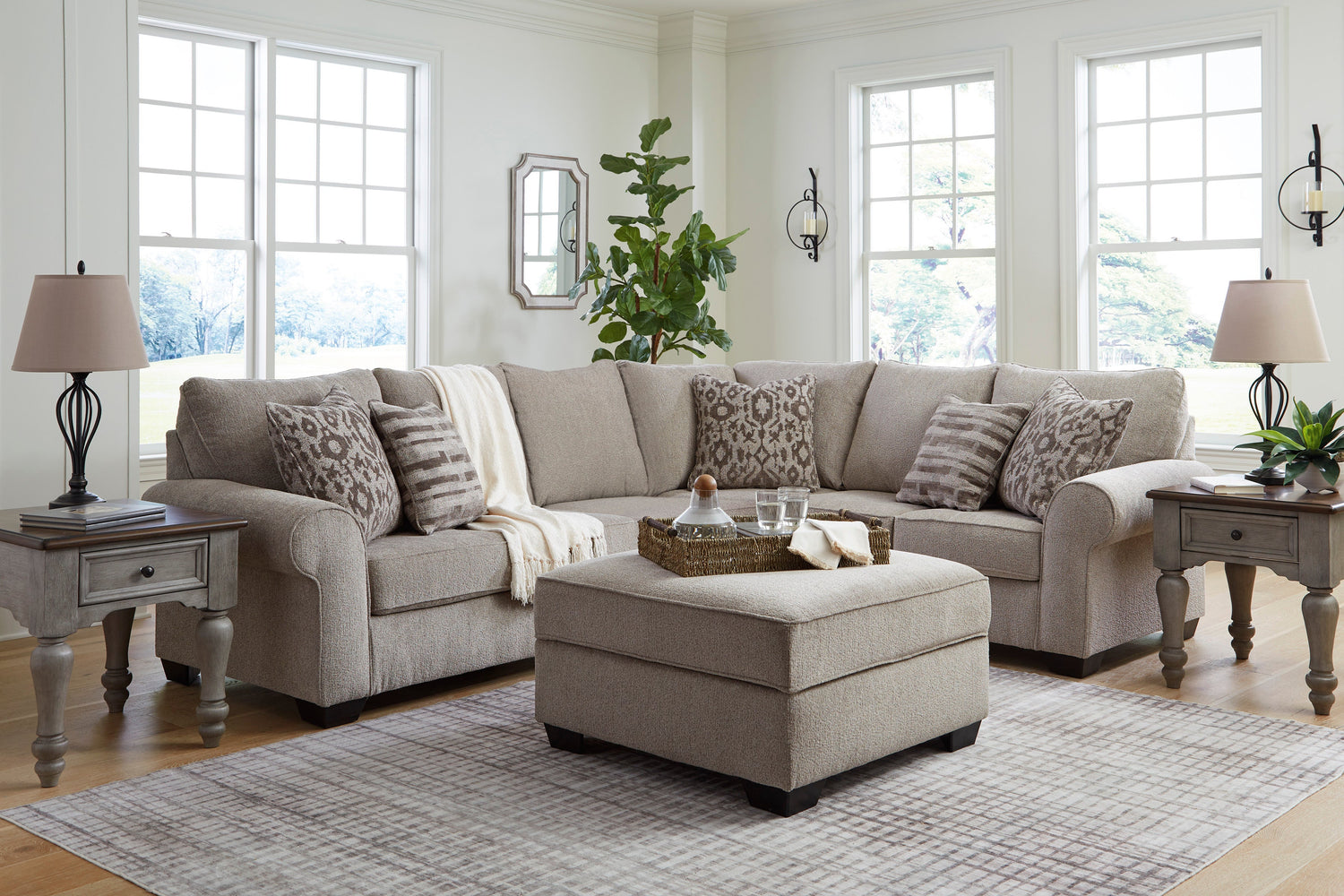 Claireah Umber 3-Piece RAF Sectional - SET | 9060349 | 9060355 | 9060346 - Bien Home Furniture & Electronics