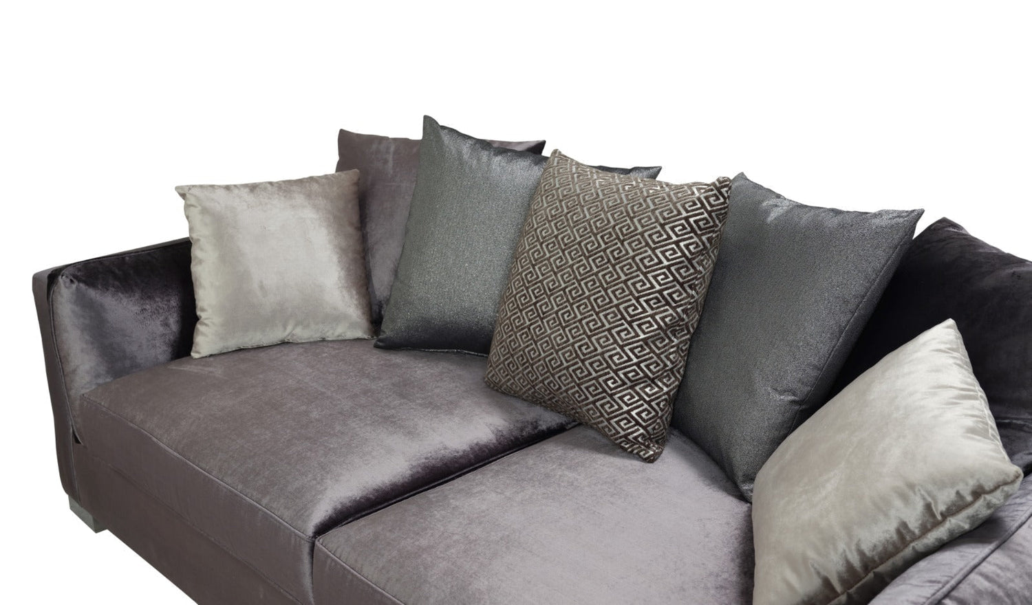 Clara Gray Velvet Sofa & Loveseat - CLARAGRAY-SL - Bien Home Furniture & Electronics