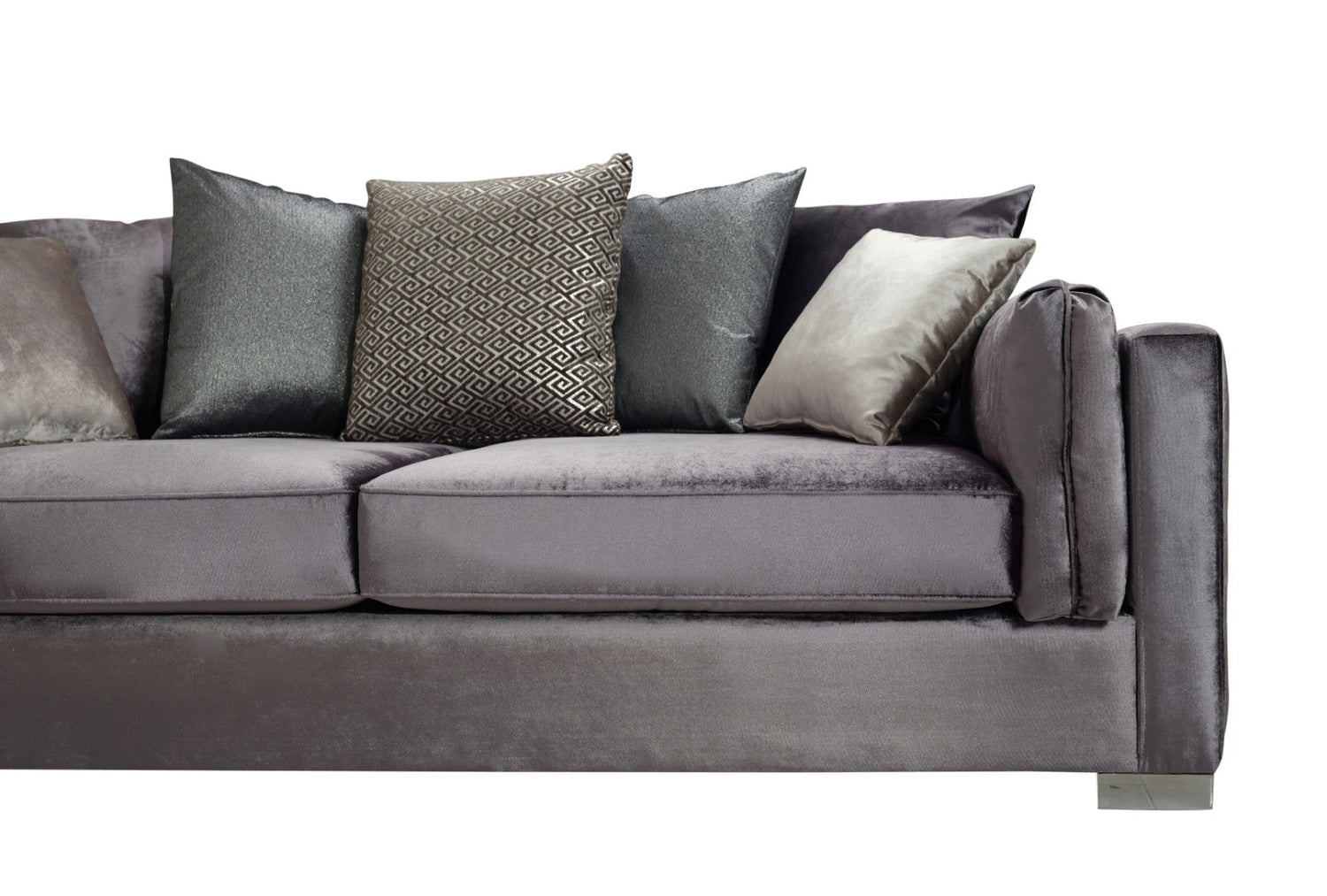 Clara Gray Velvet Sofa & Loveseat - CLARAGRAY-SL - Bien Home Furniture & Electronics