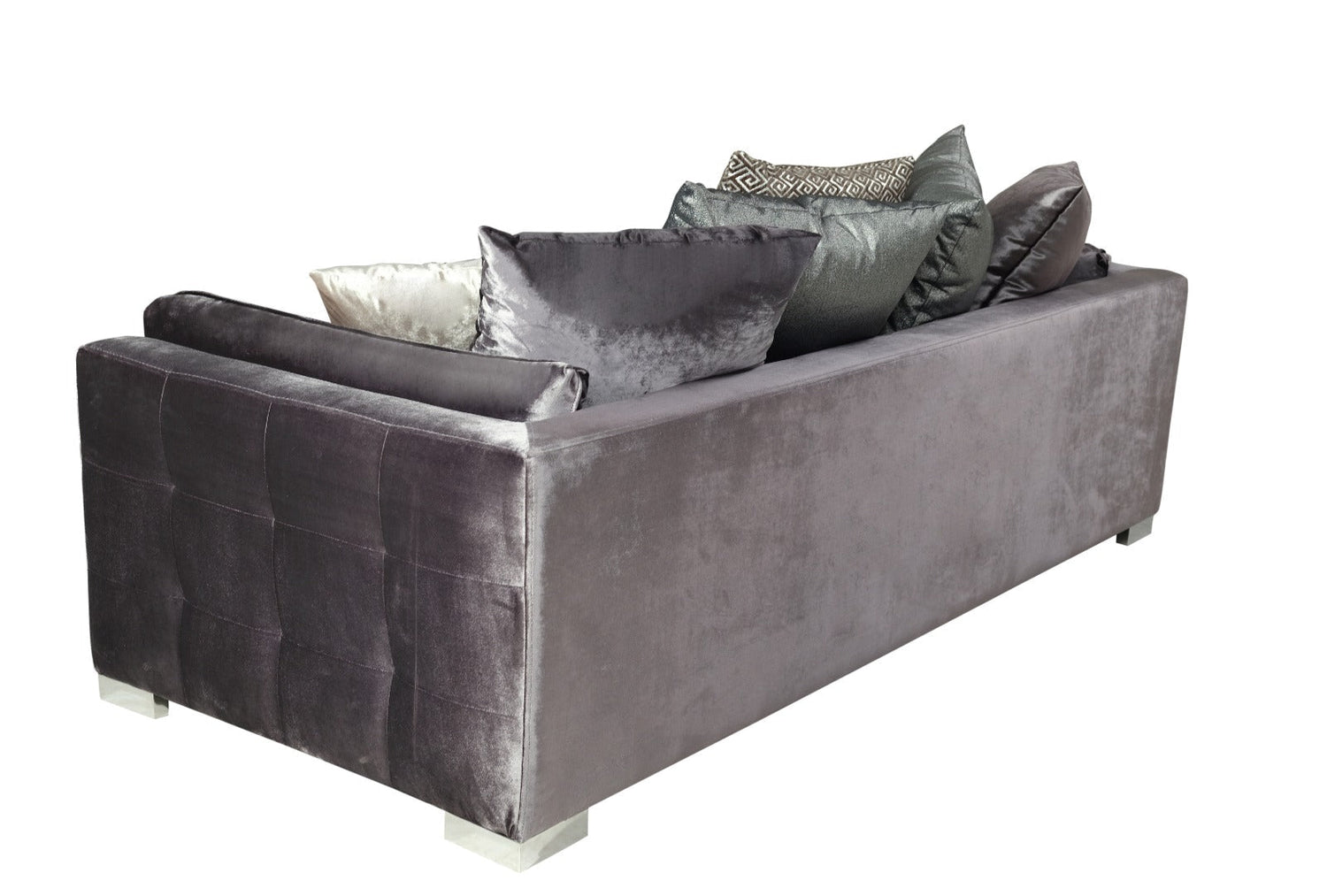 Clara Gray Velvet Sofa & Loveseat - CLARAGRAY-SL - Bien Home Furniture & Electronics