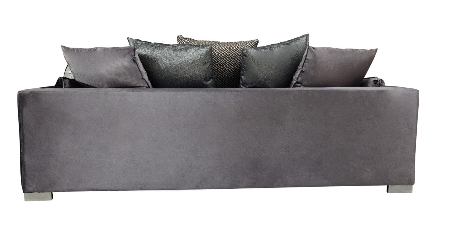 Clara Gray Velvet Sofa & Loveseat - CLARAGRAY-SL - Bien Home Furniture & Electronics
