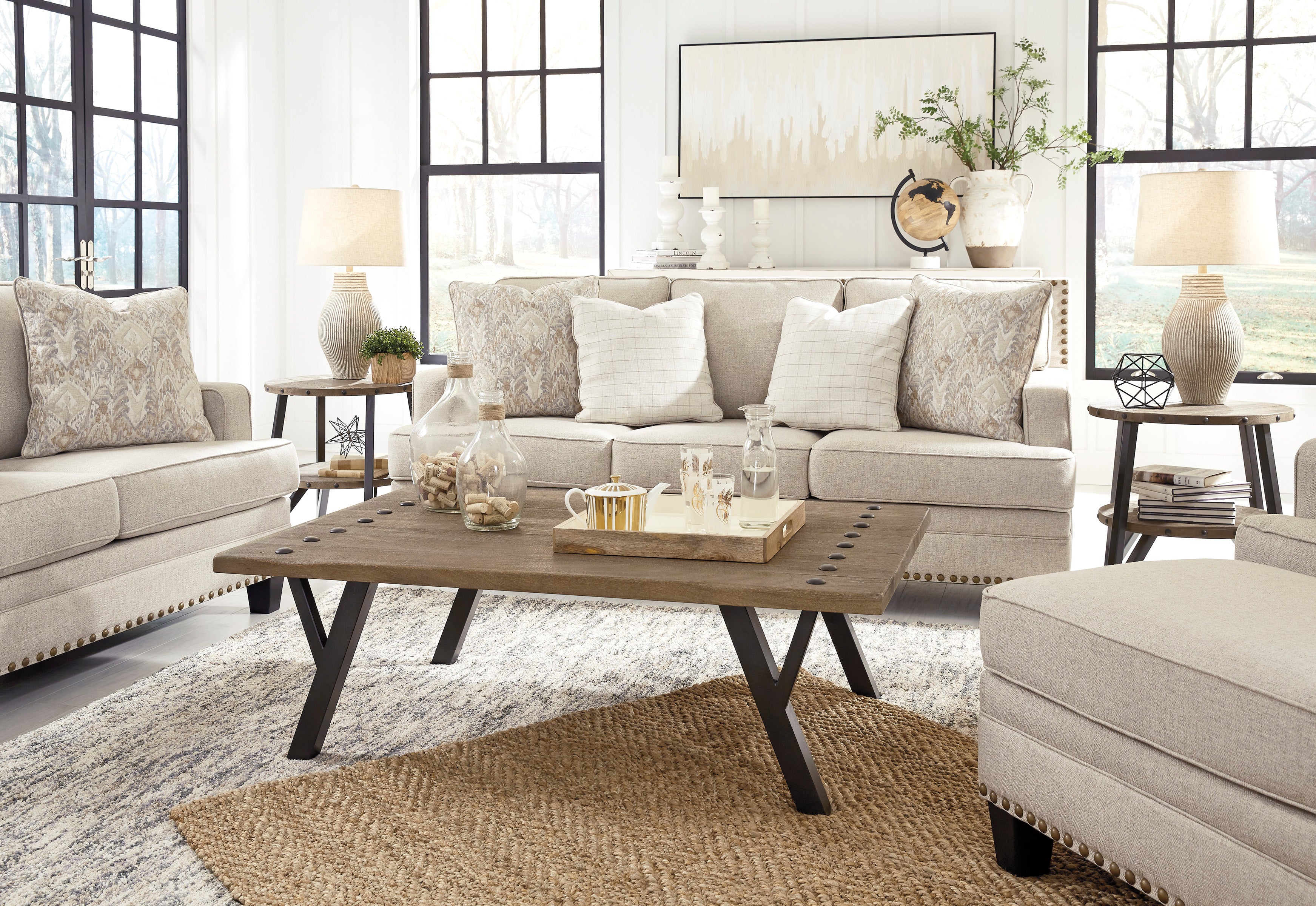 Claredon Linen Living Room Set - SET | 1560238 | 1560235 - Bien Home Furniture &amp; Electronics