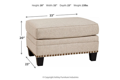 Claredon Linen Ottoman - 1560214 - Bien Home Furniture &amp; Electronics