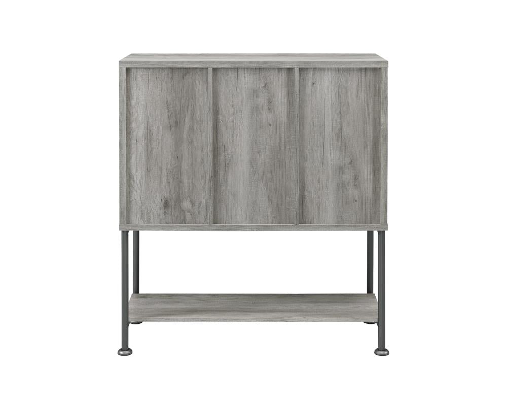 Claremont Gray Driftwood Sliding Door Bar Cabinet with Lower Shelf - 183038 - Bien Home Furniture & Electronics