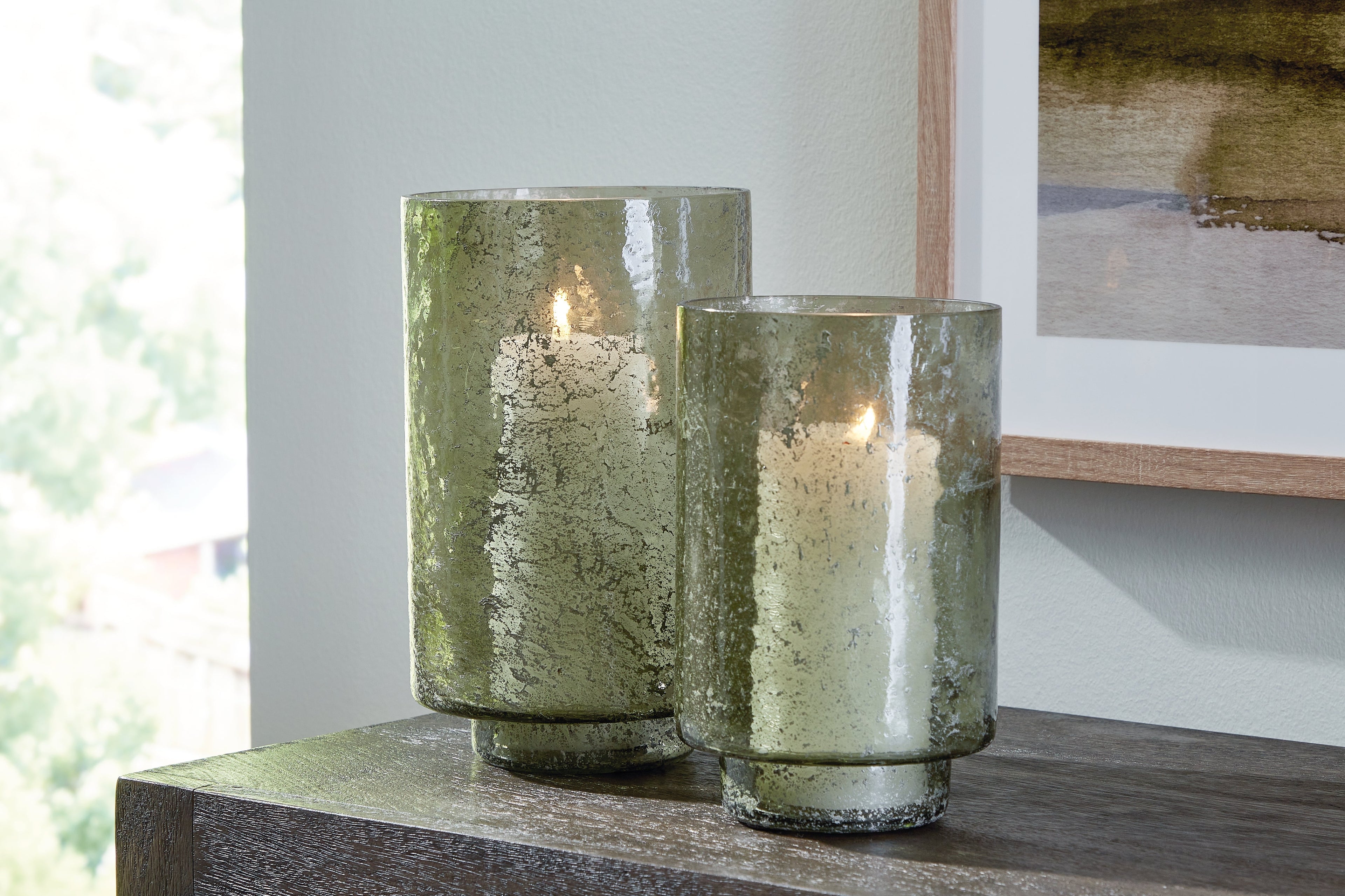 Clarkton Green Candle Holder Set (Set of 2) - A2000623 - Bien Home Furniture &amp; Electronics