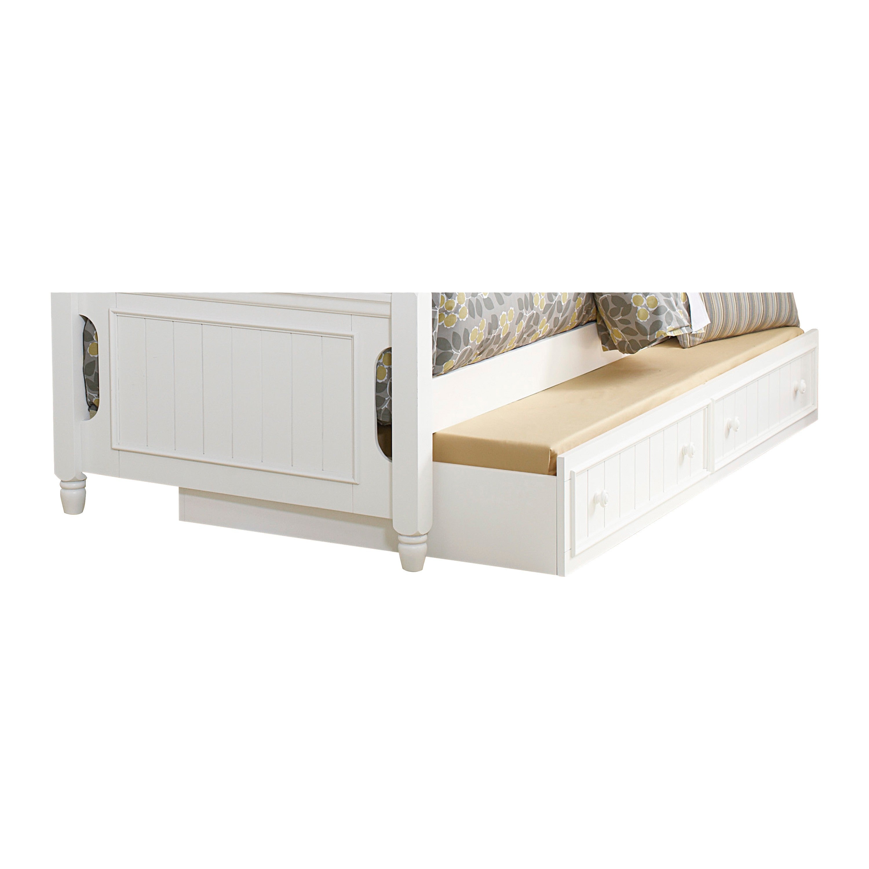 Clementine White Twin/Full Bunk Bed with Twin Trundle - SET | B1799-F | B1799-HF | B1799-RL | B1799-SL | B1799-R - Bien Home Furniture &amp; Electronics