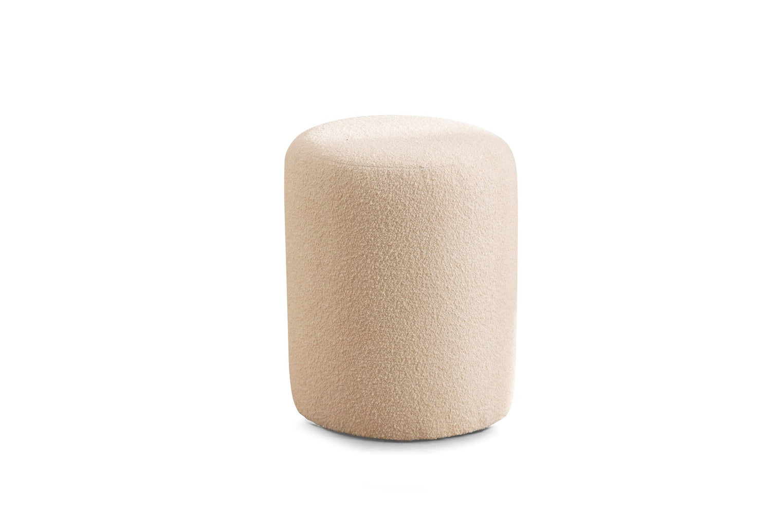 Cloe Ivory Boucle Stool - CLOEIVORY-STO - Bien Home Furniture & Electronics