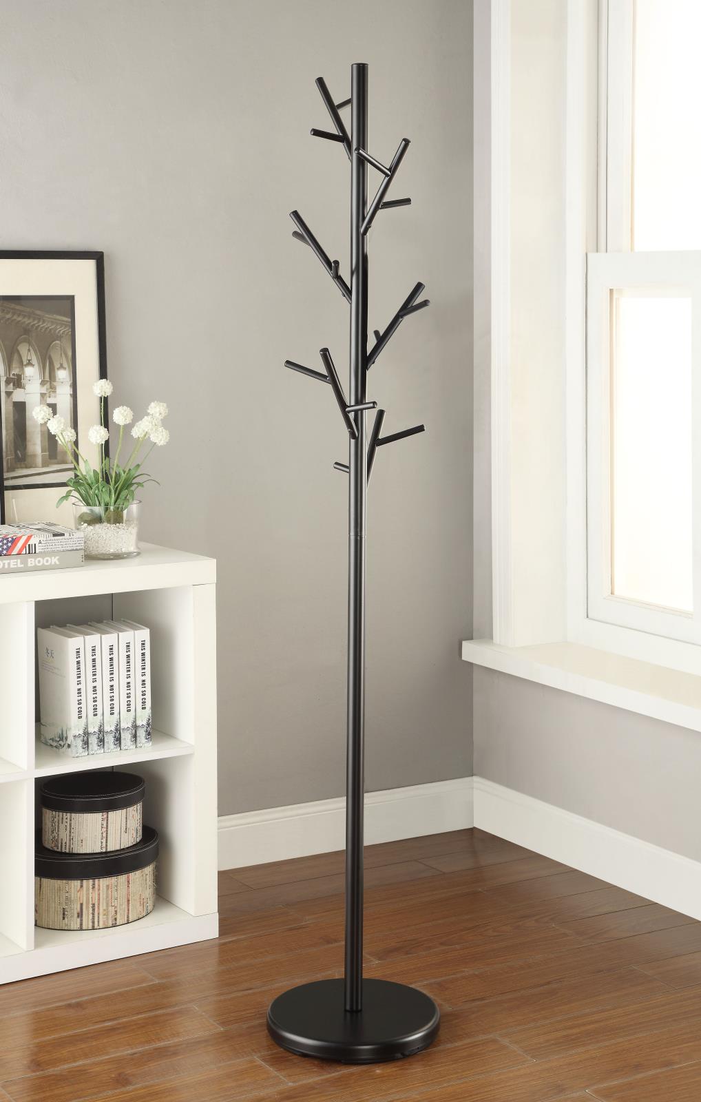 Clover Black 18-Hook Coat Rack - 900897 - Bien Home Furniture & Electronics