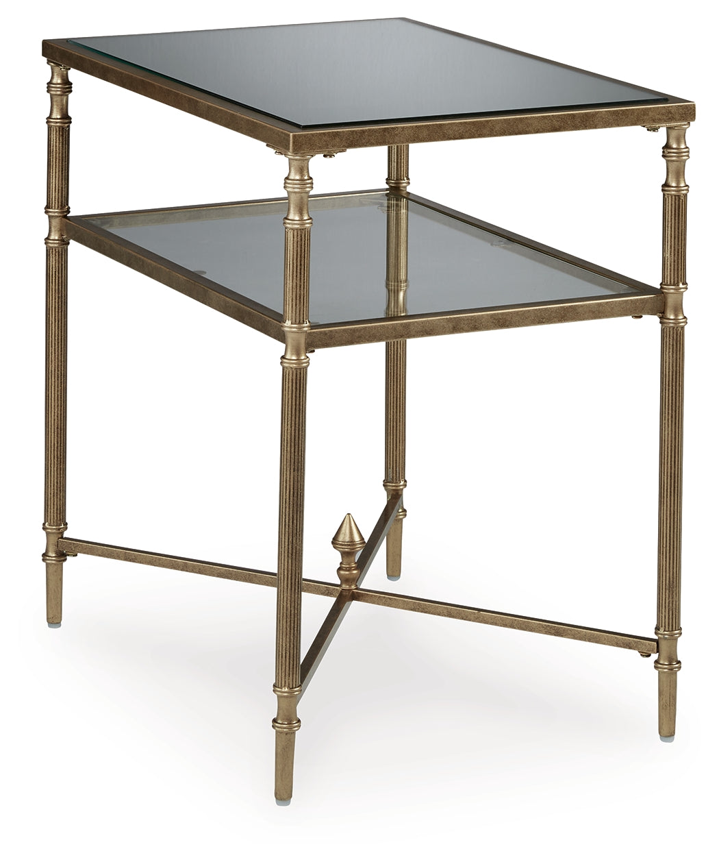 Cloverty Aged Gold Finish End Table - T440-3 - Bien Home Furniture & Electronics