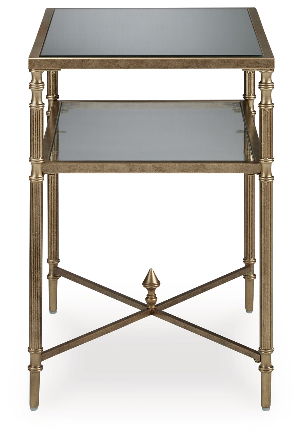 Cloverty Aged Gold Finish End Table - T440-3 - Bien Home Furniture & Electronics