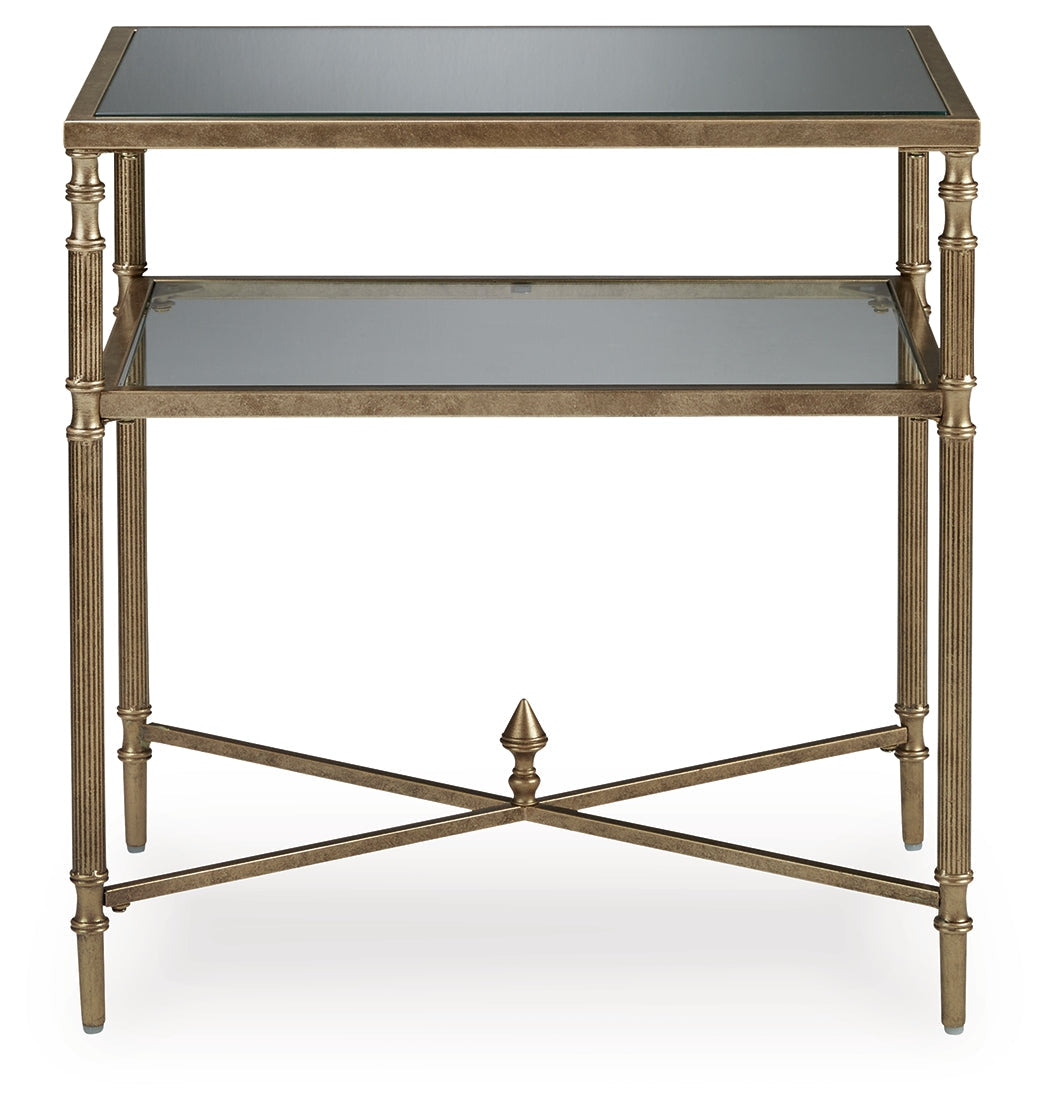 Cloverty Aged Gold Finish End Table - T440-3 - Bien Home Furniture & Electronics