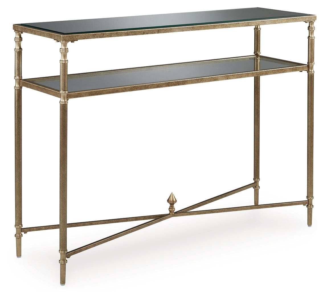 Cloverty Aged Gold Finish Sofa Table - T440-4 - Bien Home Furniture & Electronics