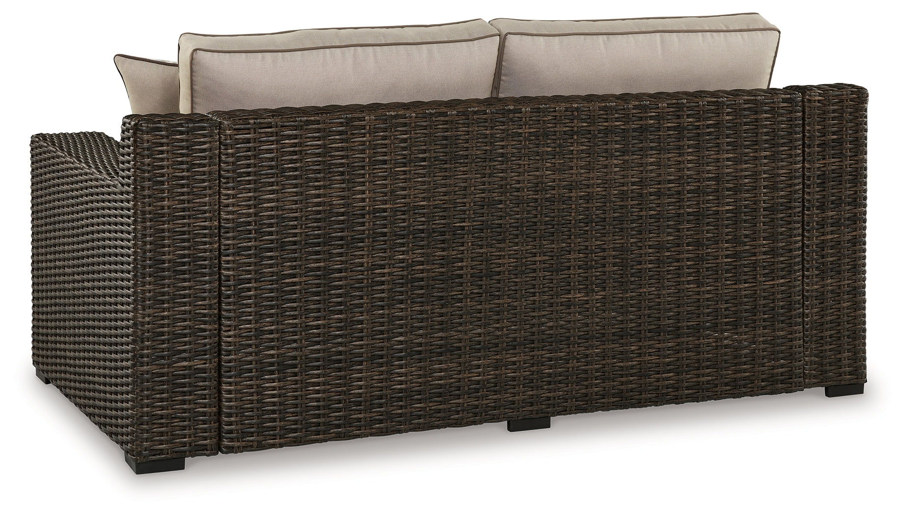 Coastline Bay Brown Outdoor Loveseat with Cushion - P784-835 - Bien Home Furniture & Electronics