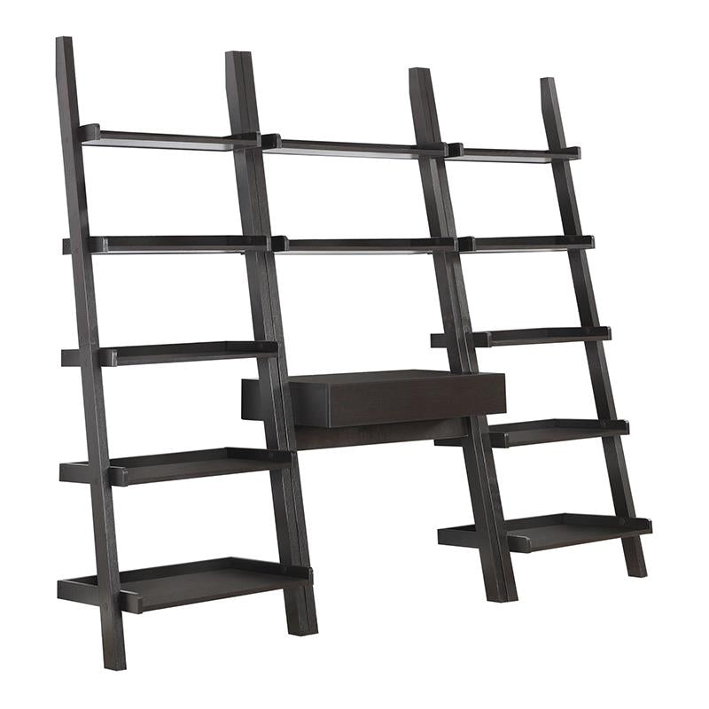 Colella Cappuccino 3-Piece 1-Drawer Ladder Desk Set - 801373-S3 - Bien Home Furniture &amp; Electronics