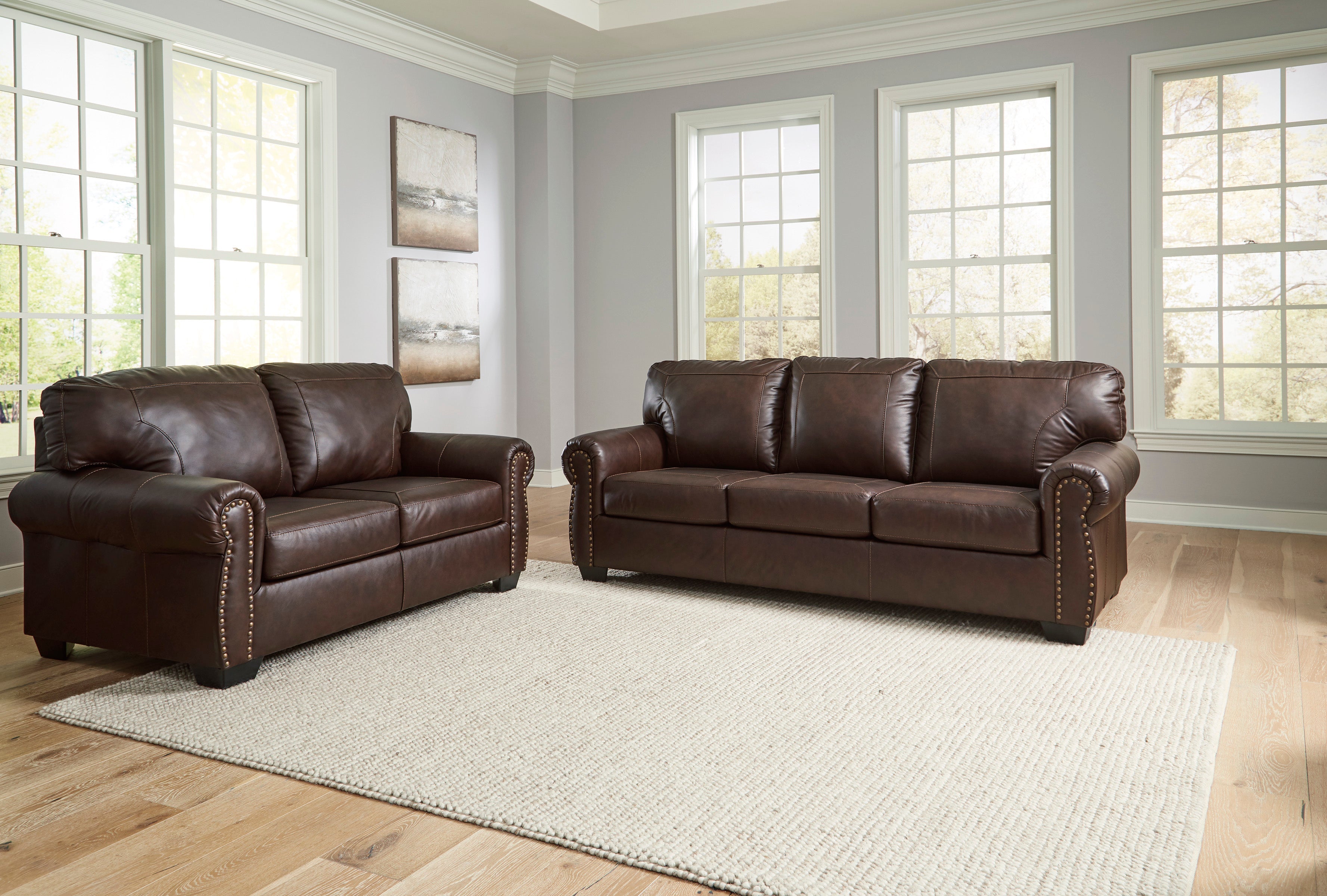 Colleton Dark Brown Leather Living Room Set - SET | 5210738 | 5210735 - Bien Home Furniture & Electronics