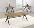 Colmar 3-Piece Trestle Occasional Table Set Golden Oak/Gunmetal - 753424 - Bien Home Furniture & Electronics