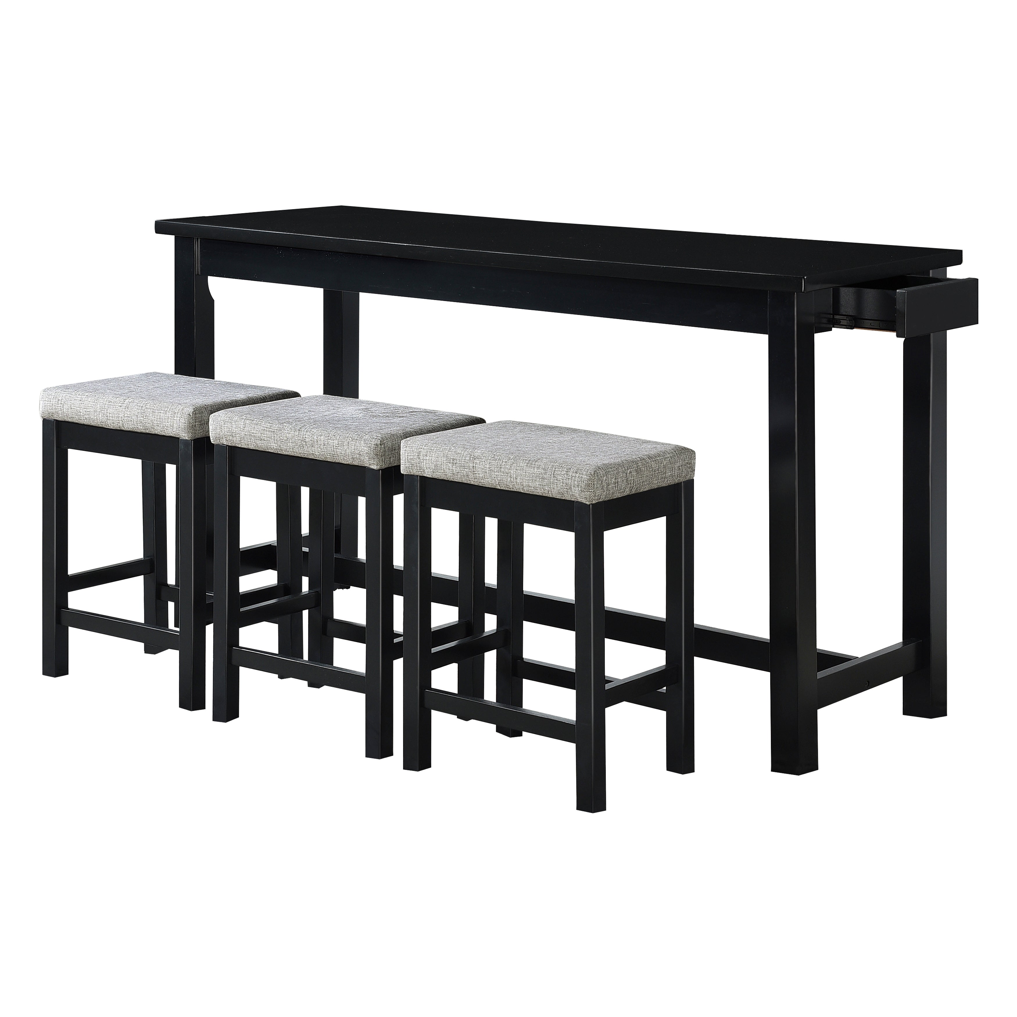 Connected Black 4-Piece Counter Height Set - 5713BK - Bien Home Furniture & Electronics