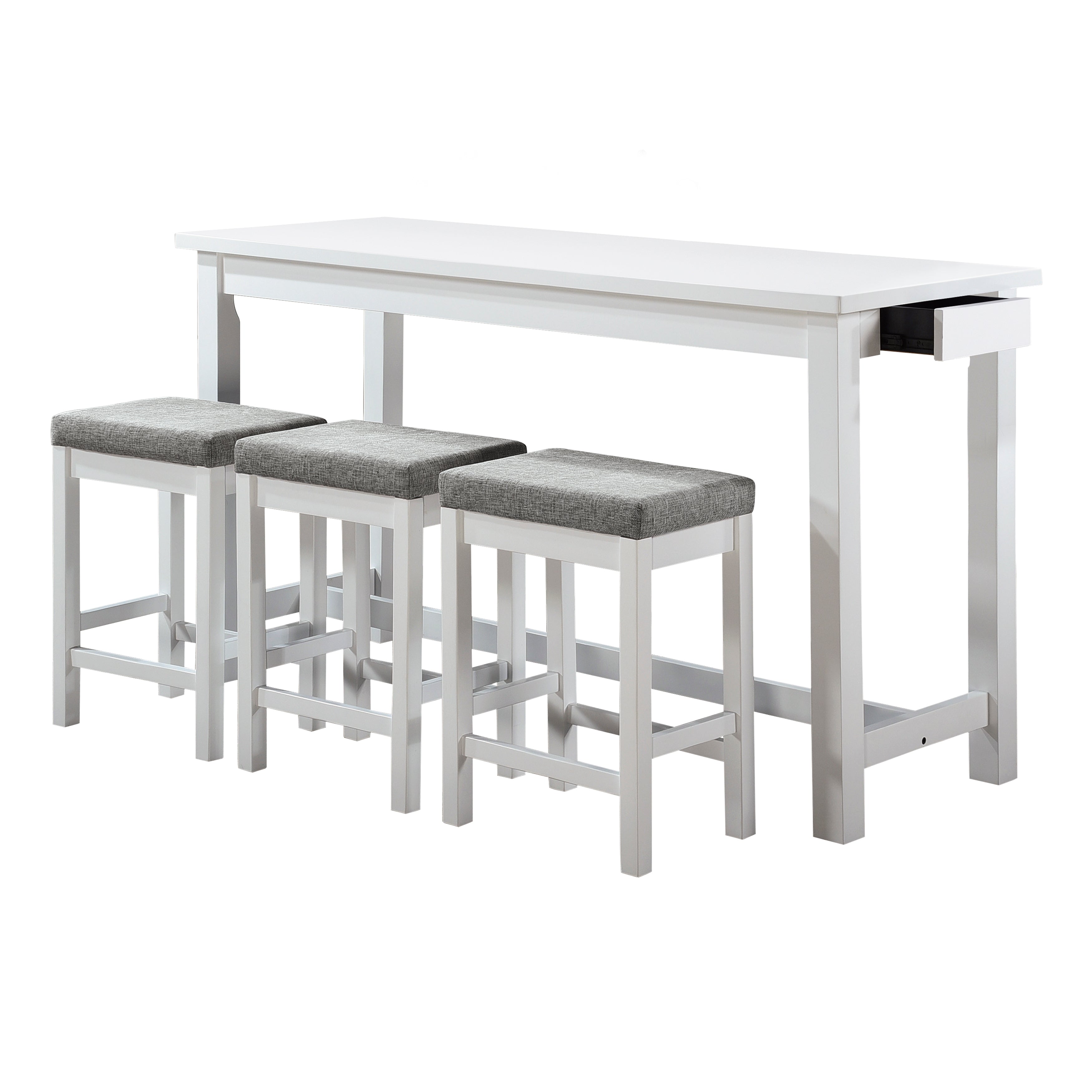 Connected White 4-Piece Pack Counter Height Set - 5713WT - Bien Home Furniture & Electronics