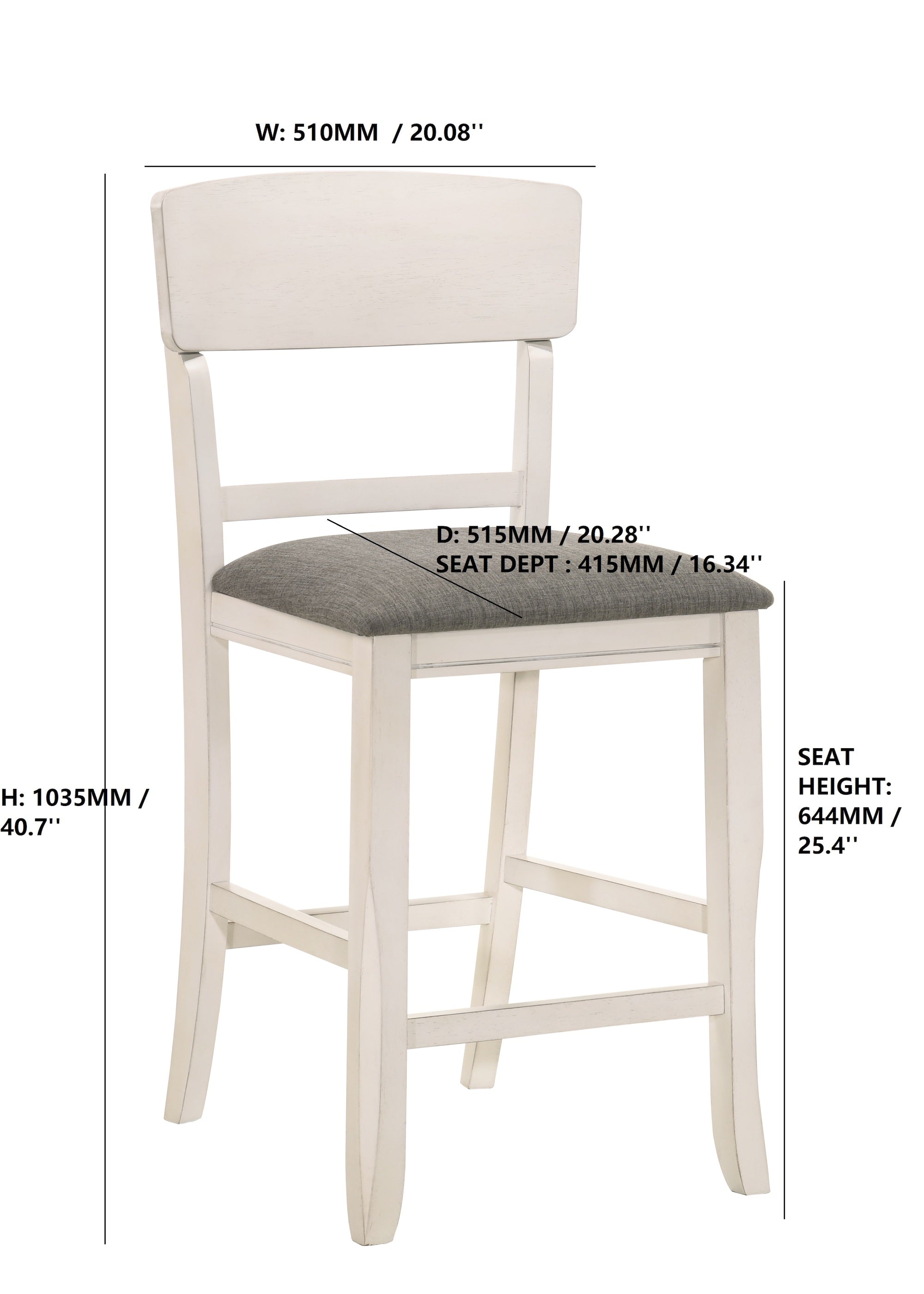 Conner Chalk/Gray Counter Height Chair, Set of 2 - 2849CG-S-24 - Bien Home Furniture & Electronics