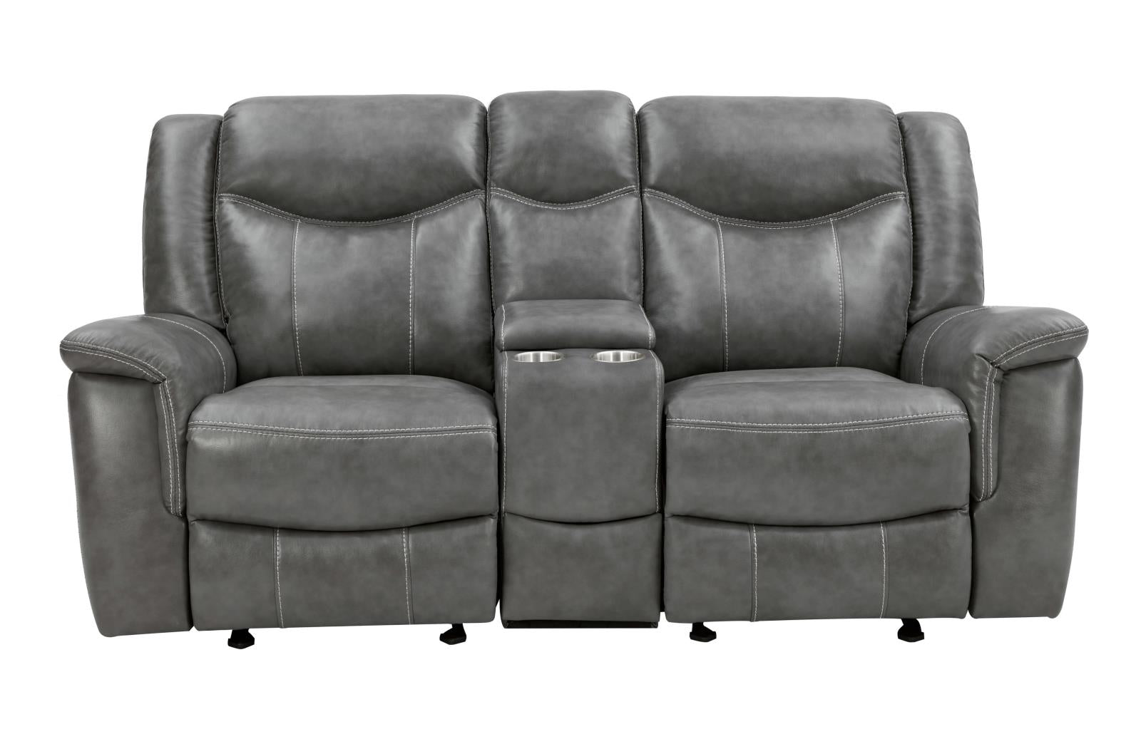 Conrad Upholstered Motion Loveseat Cool Gray - 650355 - Bien Home Furniture & Electronics