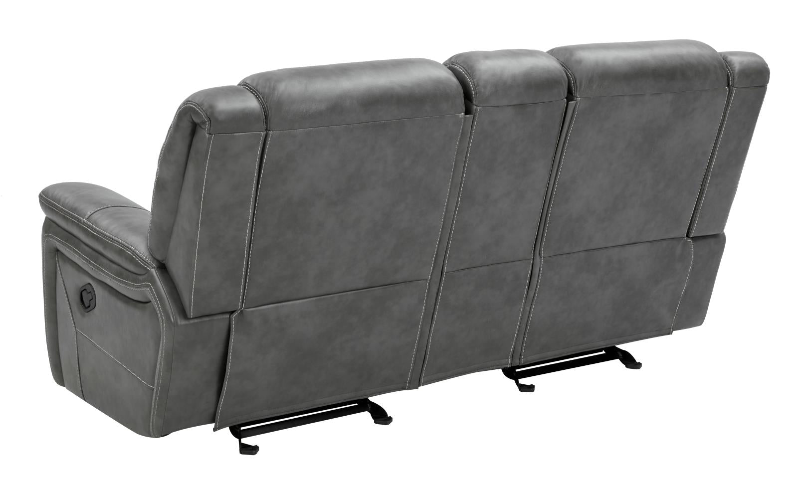 Conrad Upholstered Motion Loveseat Cool Gray - 650355 - Bien Home Furniture & Electronics