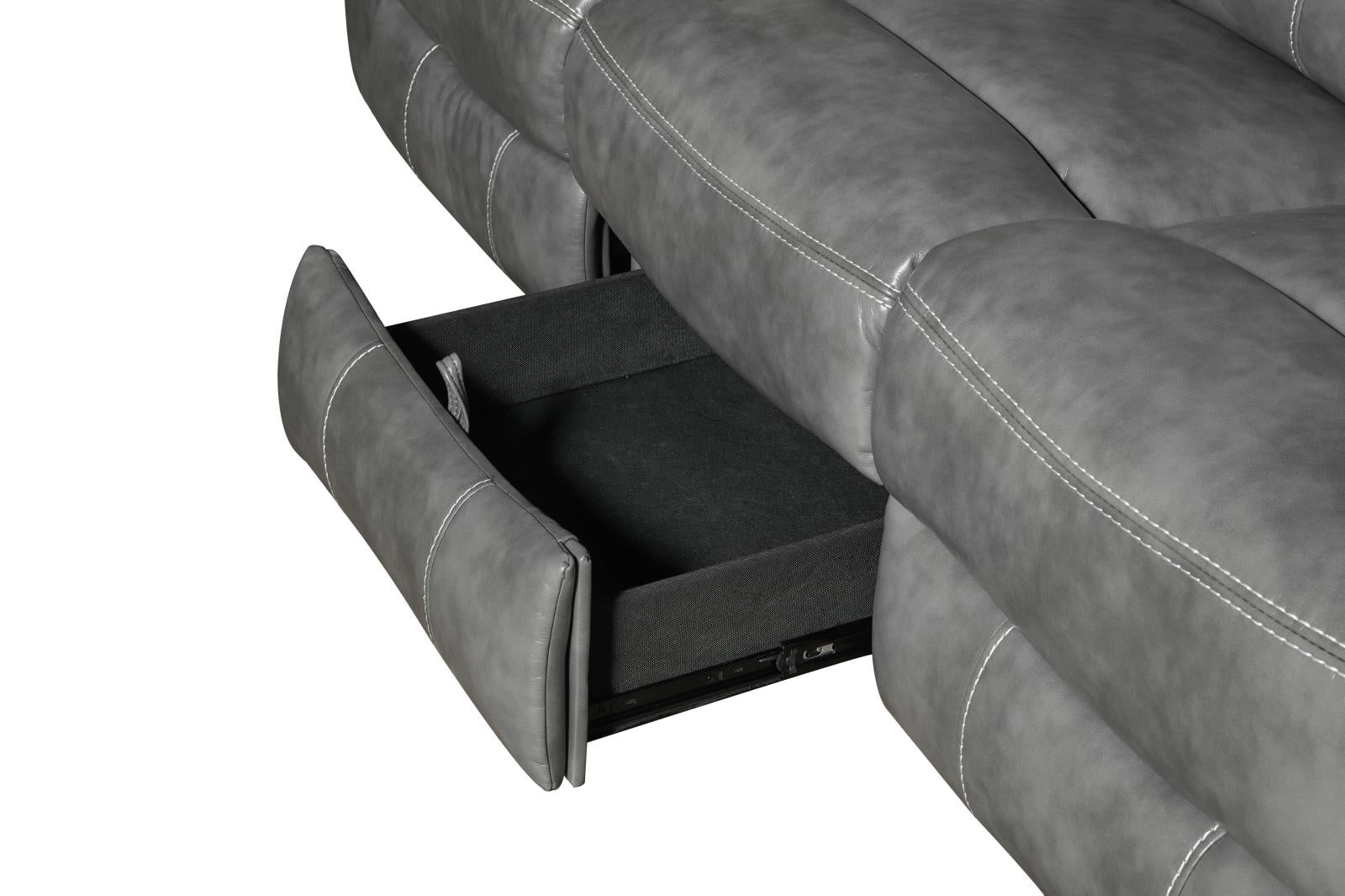 Conrad Upholstered Motion Sofa Cool Gray - 650354 - Bien Home Furniture & Electronics