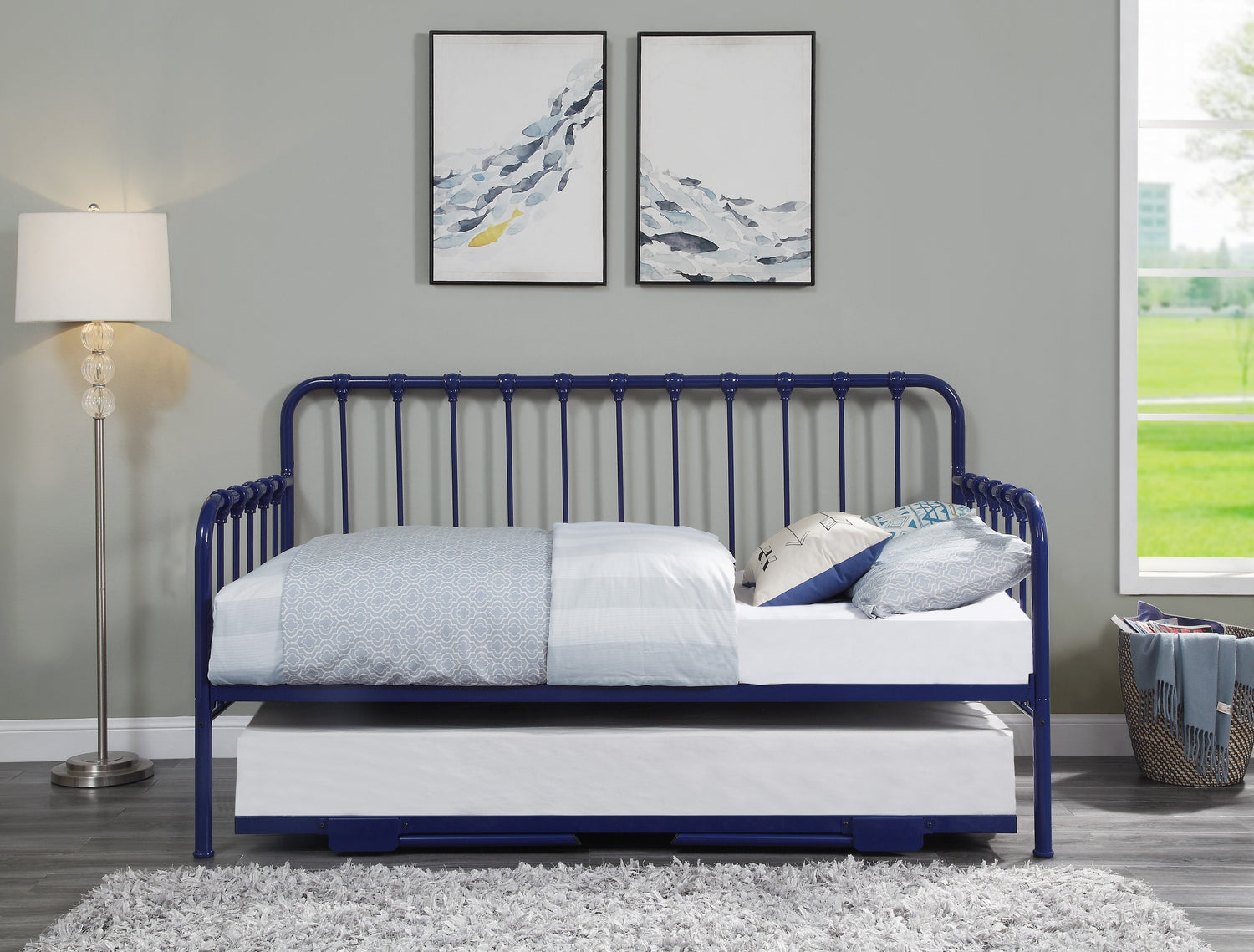 Constance Navy Blue Daybed With Lift-Up Trundle - 4983BU-NT - Bien Home Furniture & Electronics