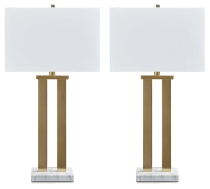 Coopermen Gold Finish/White Table Lamp (Set of 2) - L204534 - Bien Home Furniture &amp; Electronics