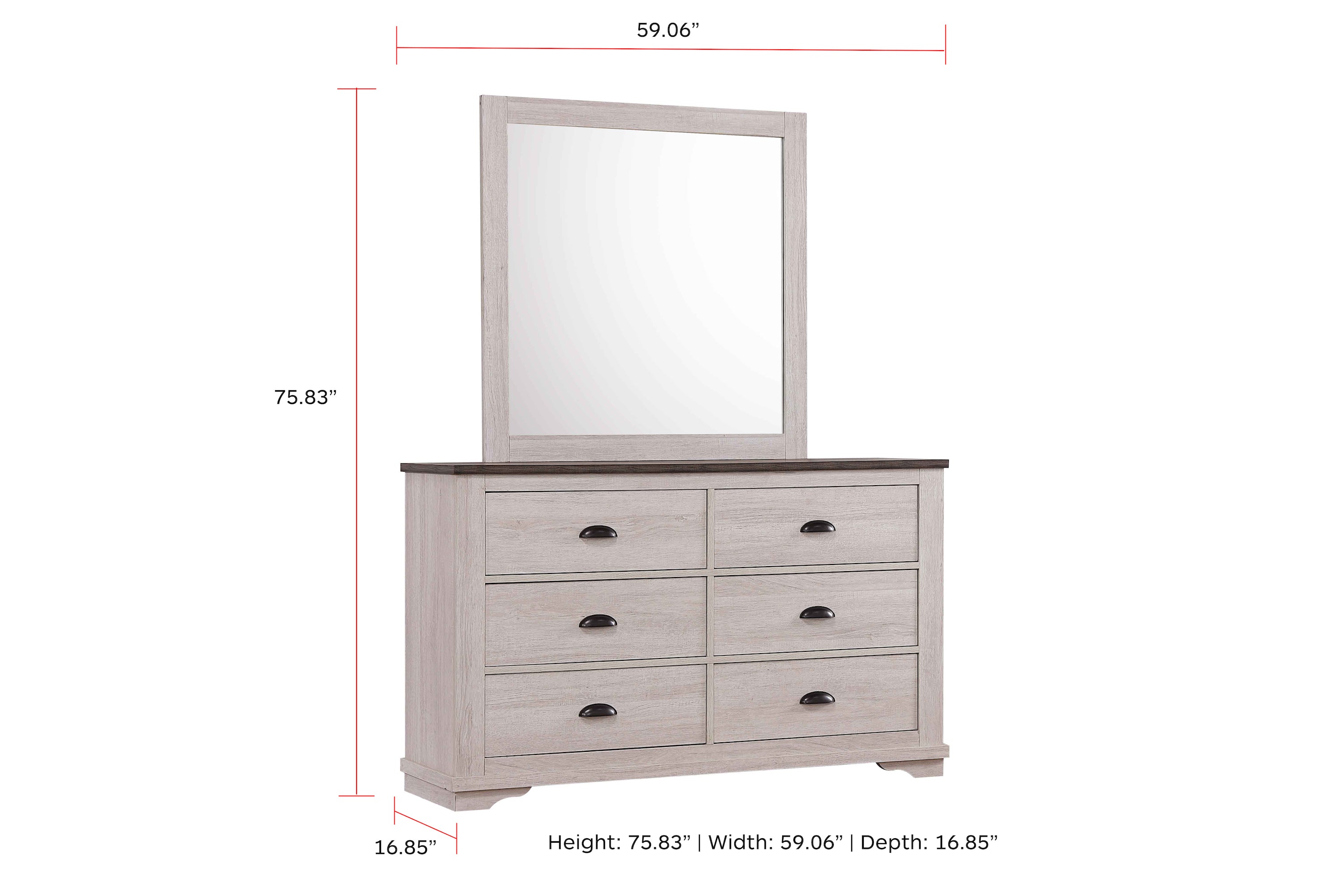 Coralee Chalk/Gray Dresser - B8130-1 - Bien Home Furniture &amp; Electronics