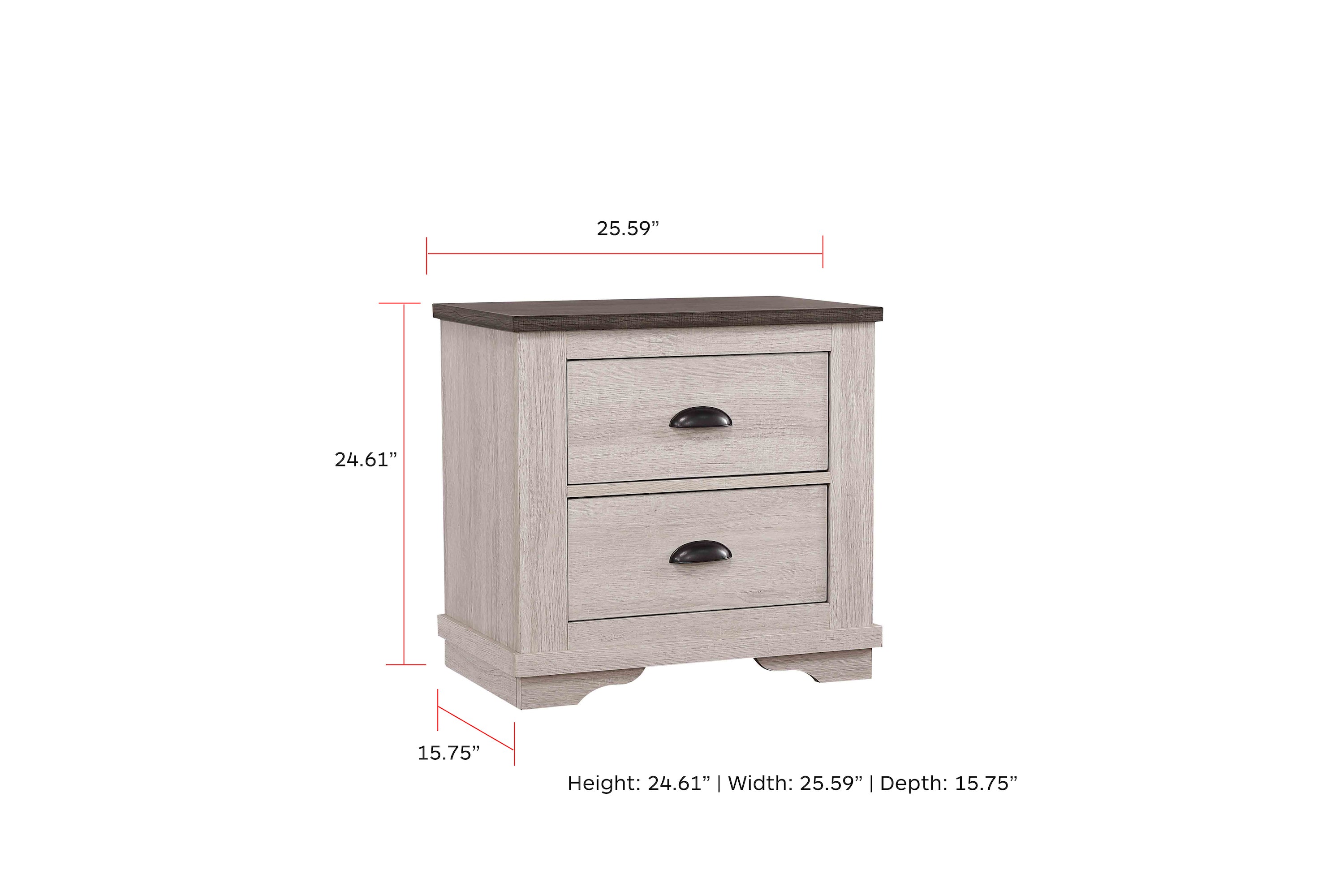 Coralee Chalk/Gray Sleigh Bedroom Set - SET | B8130-K-HB | B8130-K-FB | B8130-KQ-RAIL | B8130-1 | B8130-11 | B8130-2 | B8130-4 - Bien Home Furniture &amp; Electronics