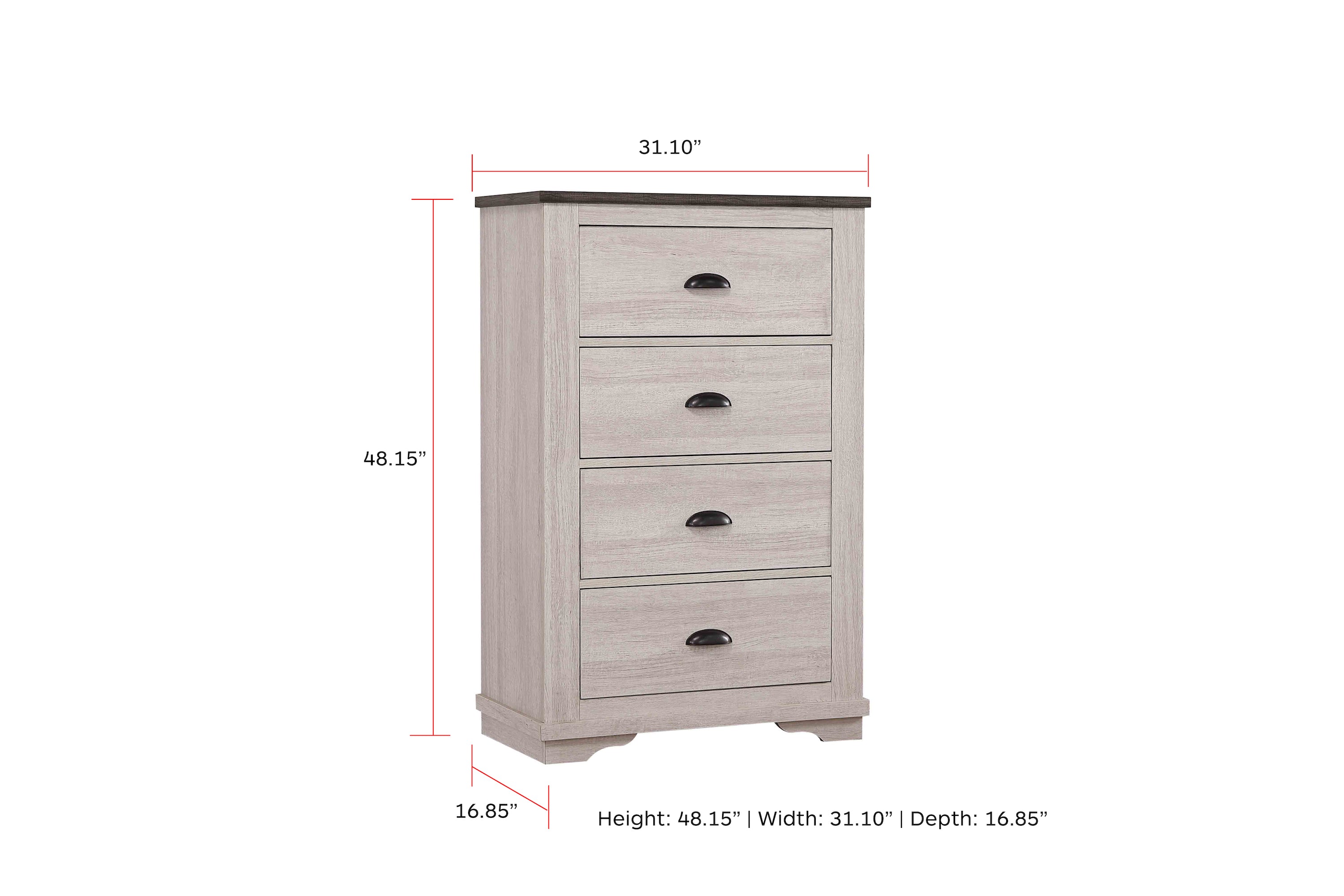 Coralee Chalk/Gray Sleigh Bedroom Set - SET | B8130-K-HB | B8130-K-FB | B8130-KQ-RAIL | B8130-1 | B8130-11 | B8130-2 | B8130-4 - Bien Home Furniture &amp; Electronics