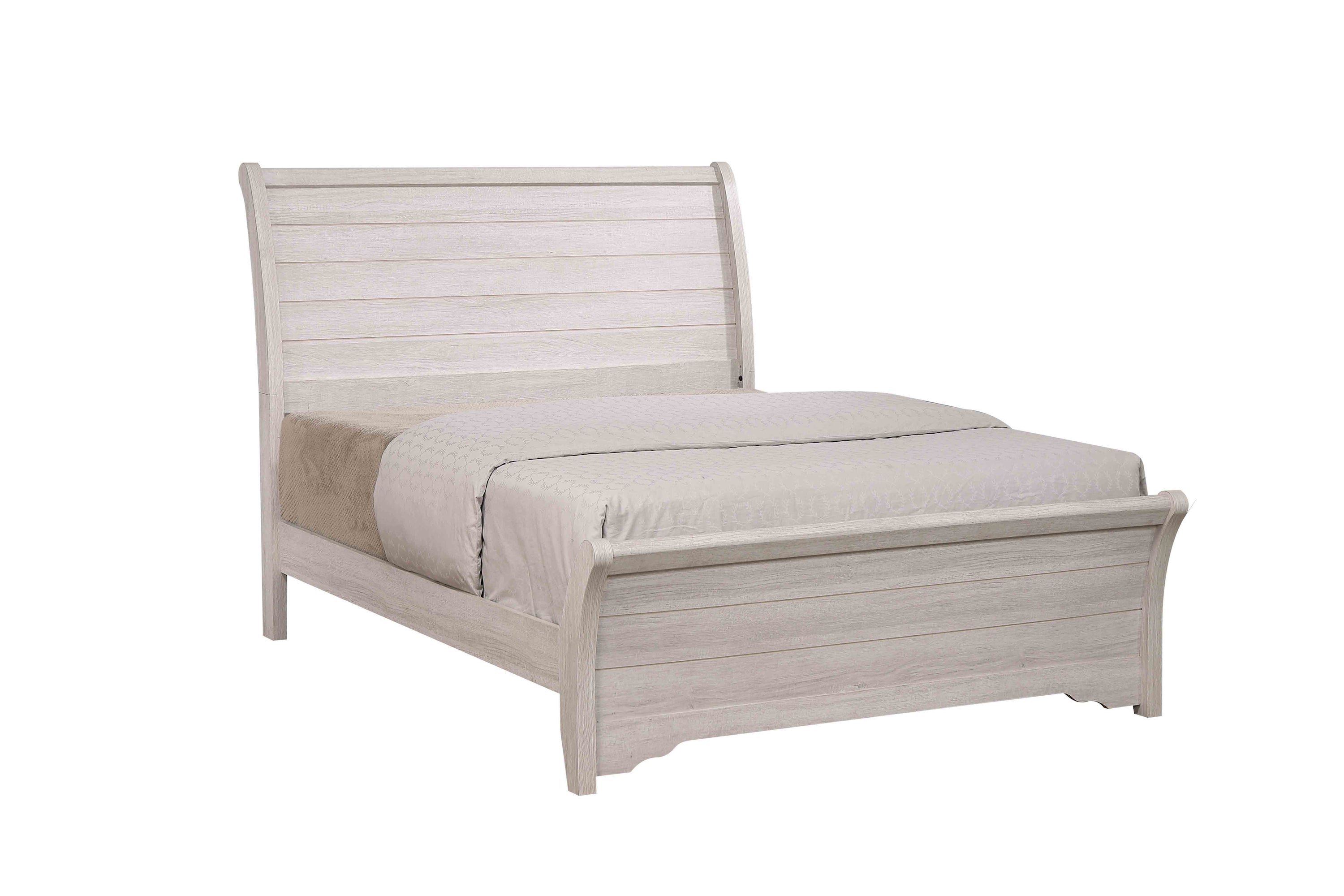 Coralee Chalk/Gray Sleigh Bedroom Set - SET | B8130-K-HB | B8130-K-FB | B8130-KQ-RAIL | B8130-1 | B8130-11 | B8130-2 | B8130-4 - Bien Home Furniture &amp; Electronics