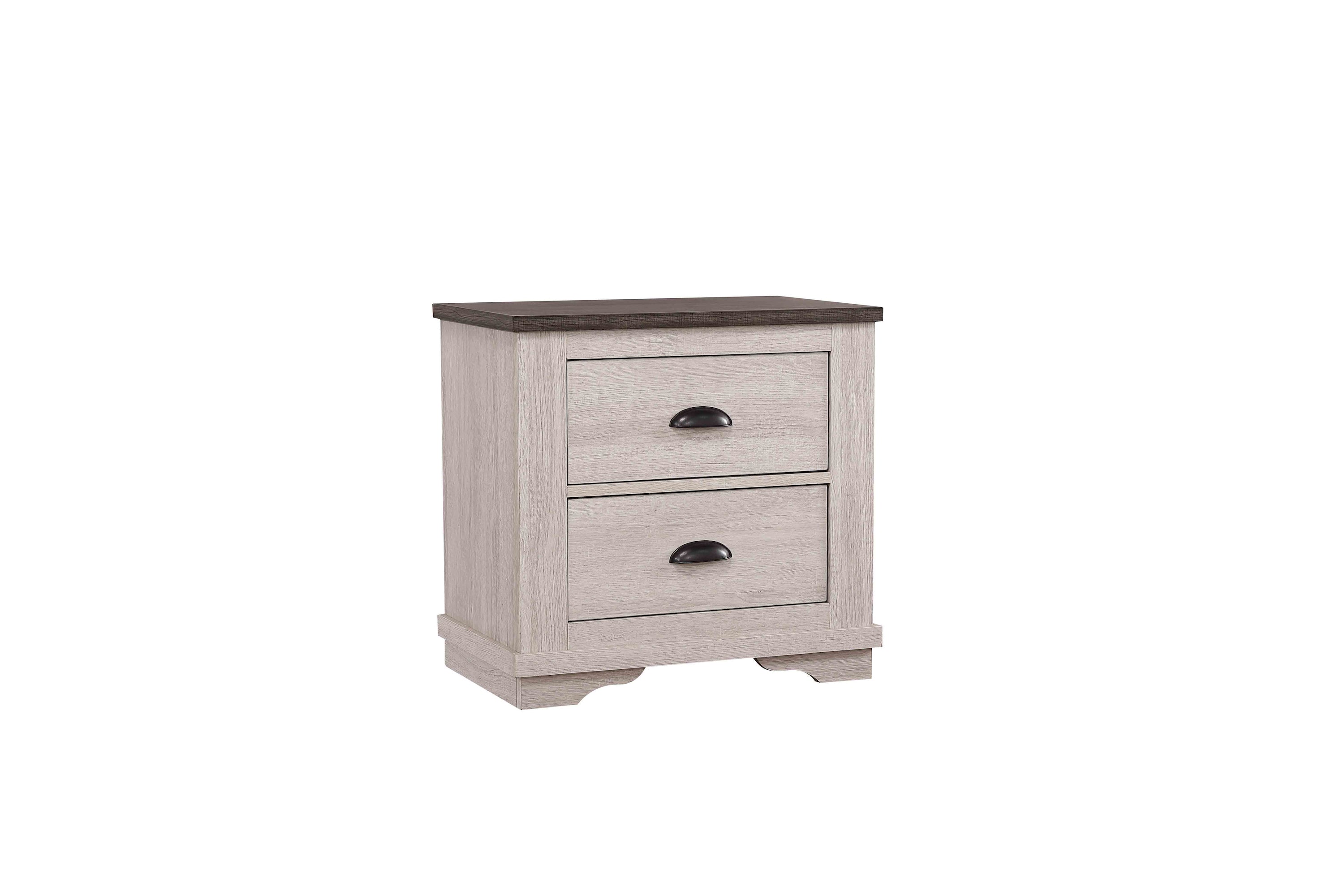 Coralee Chalk/Gray Sleigh Bedroom Set - SET | B8130-K-HB | B8130-K-FB | B8130-KQ-RAIL | B8130-1 | B8130-11 | B8130-2 | B8130-4 - Bien Home Furniture &amp; Electronics