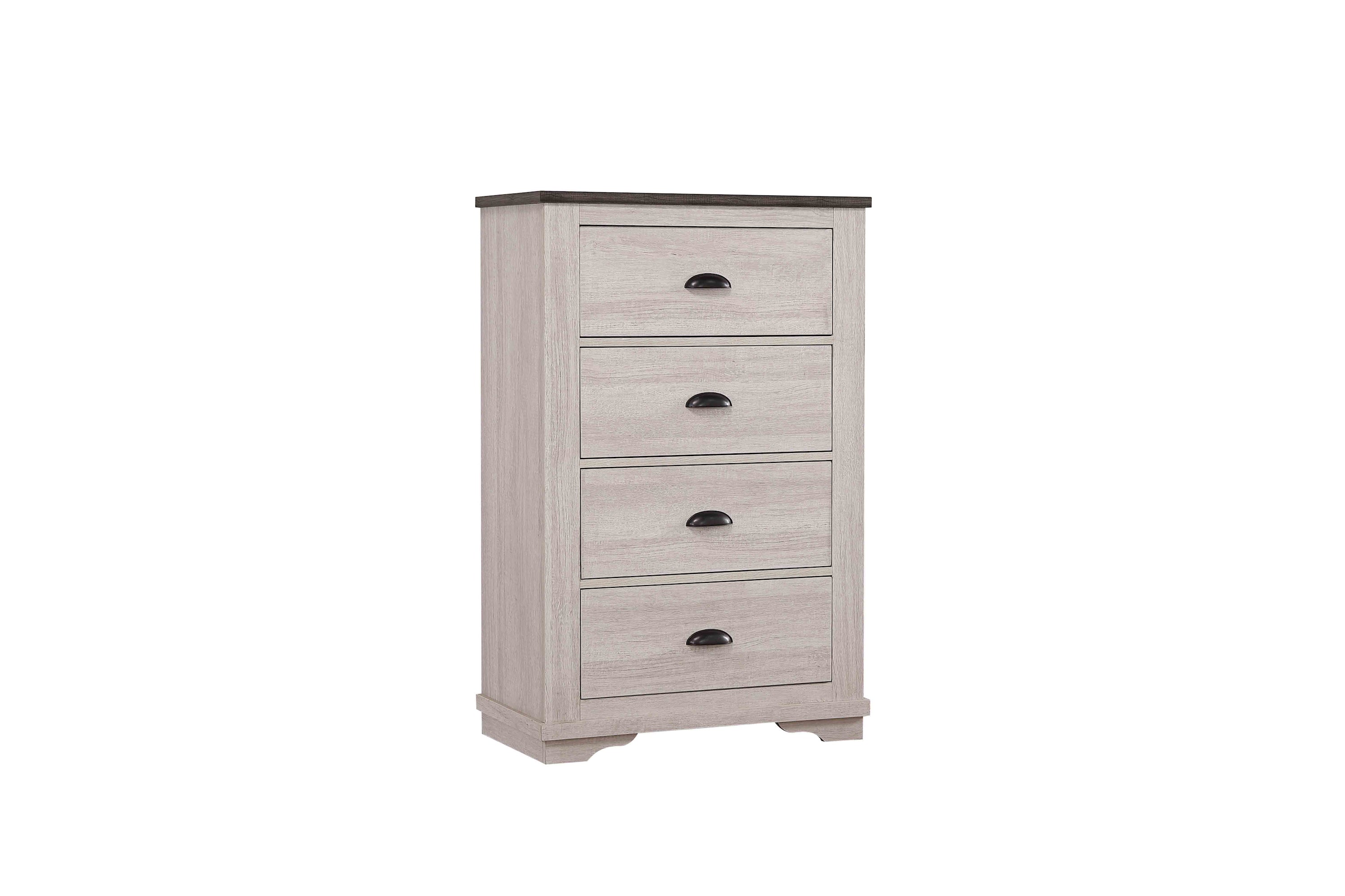 Coralee Chalk/Gray Sleigh Bedroom Set - SET | B8130-K-HB | B8130-K-FB | B8130-KQ-RAIL | B8130-1 | B8130-11 | B8130-2 | B8130-4 - Bien Home Furniture & Electronics