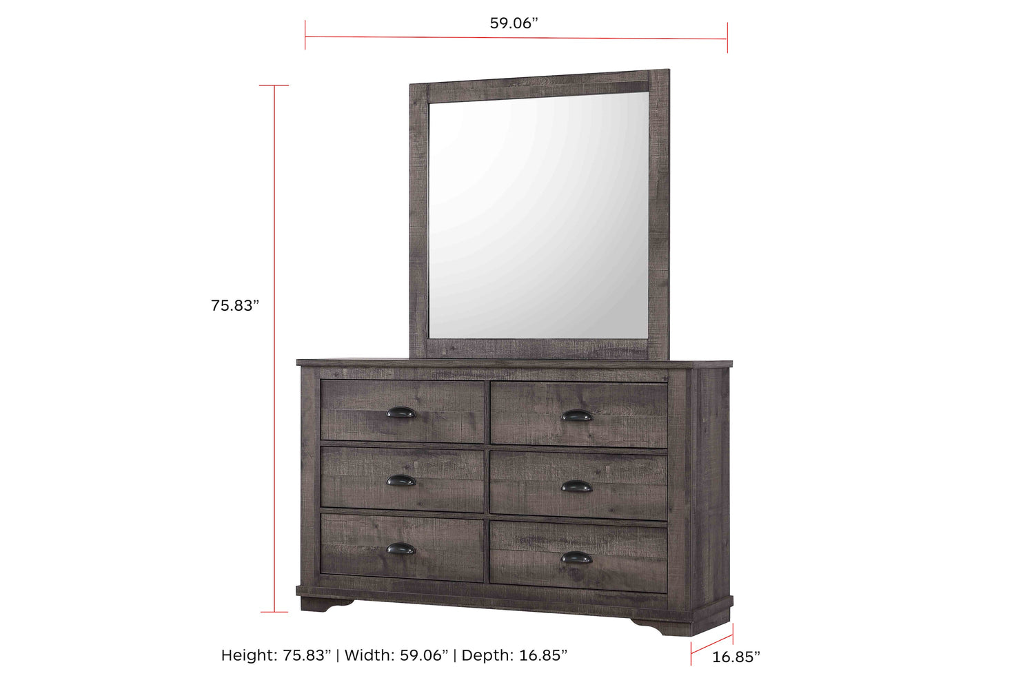 Coralee Gray Dresser - B8100-1 - Bien Home Furniture & Electronics