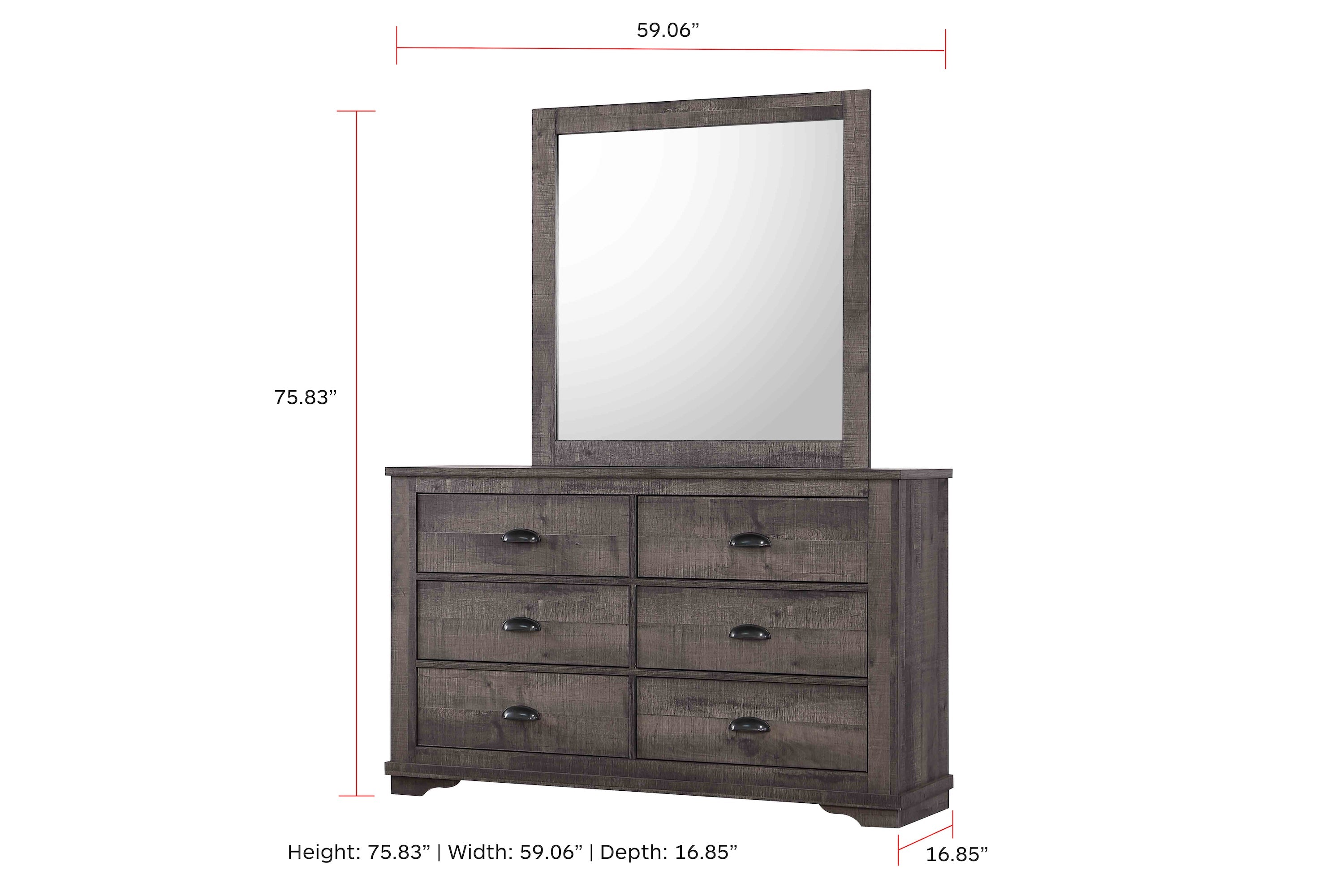 Coralee Gray Sleigh Bedroom Set - SET | B8100-K-HB | B8100-K-FB | B8100-KQ-RAIL | B8100-1 | B8100-11 - Bien Home Furniture & Electronics