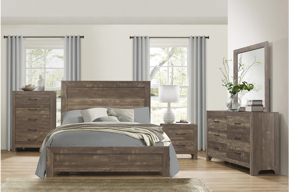 Corbin Brown Panel Bedroom Set - SET | 1534K-1EK | 1534-5 | 1534-6 | 1534-4 | 1534-9 - Bien Home Furniture & Electronics