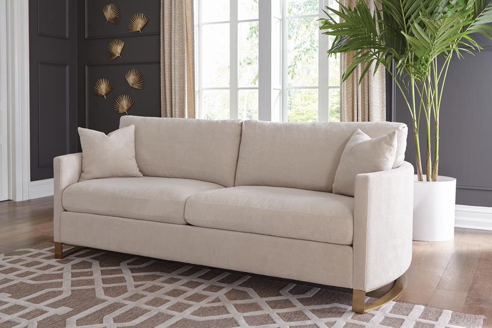 Corliss Upholstered Arched Arms Sofa Beige - 508821 - Bien Home Furniture & Electronics