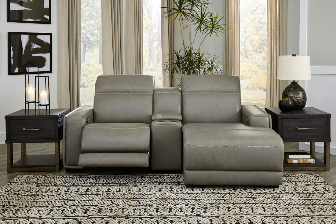 Correze Gray 3-Piece Power Reclining Sectional with Chaise - SET | U9420257 | U9420258 | U9420297 - Bien Home Furniture & Electronics