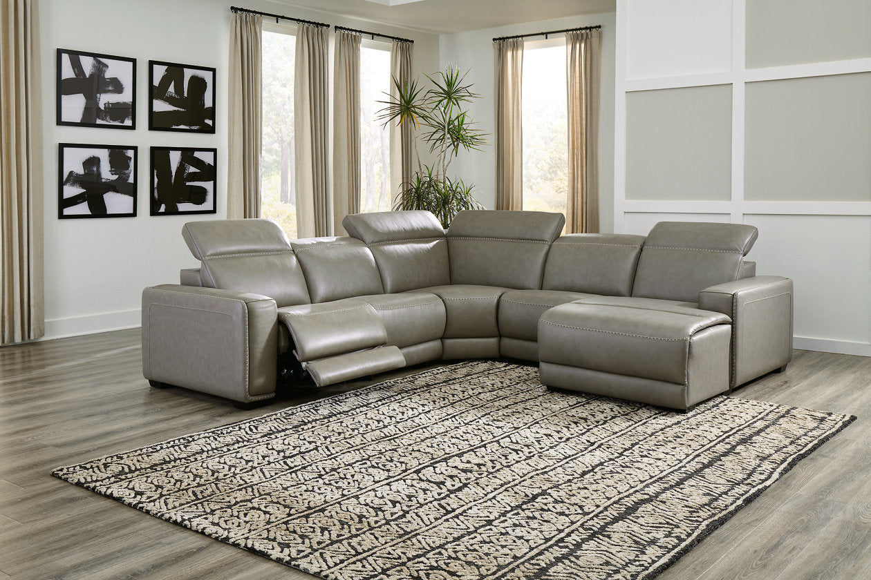 Reclining sectional sales with storage chaise